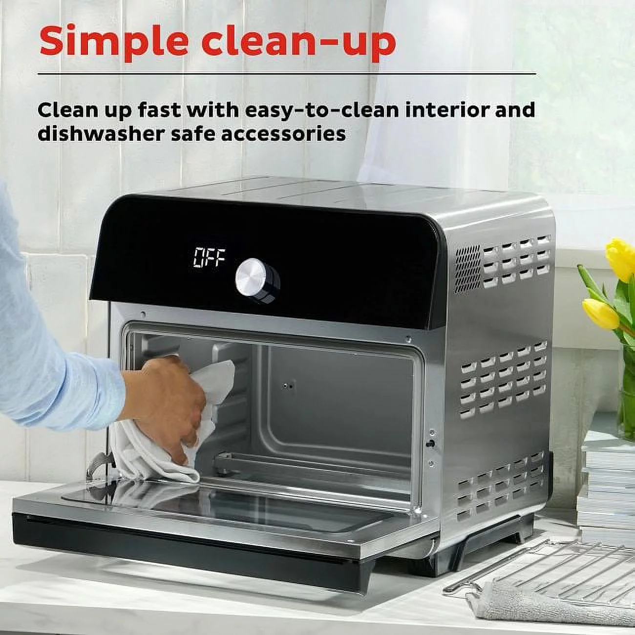 Instant Omni Plus 18L Air Fryer Toaster Oven Combo with 10-in-1 Functions, App with Over 100 Recipes, Stainless Steel