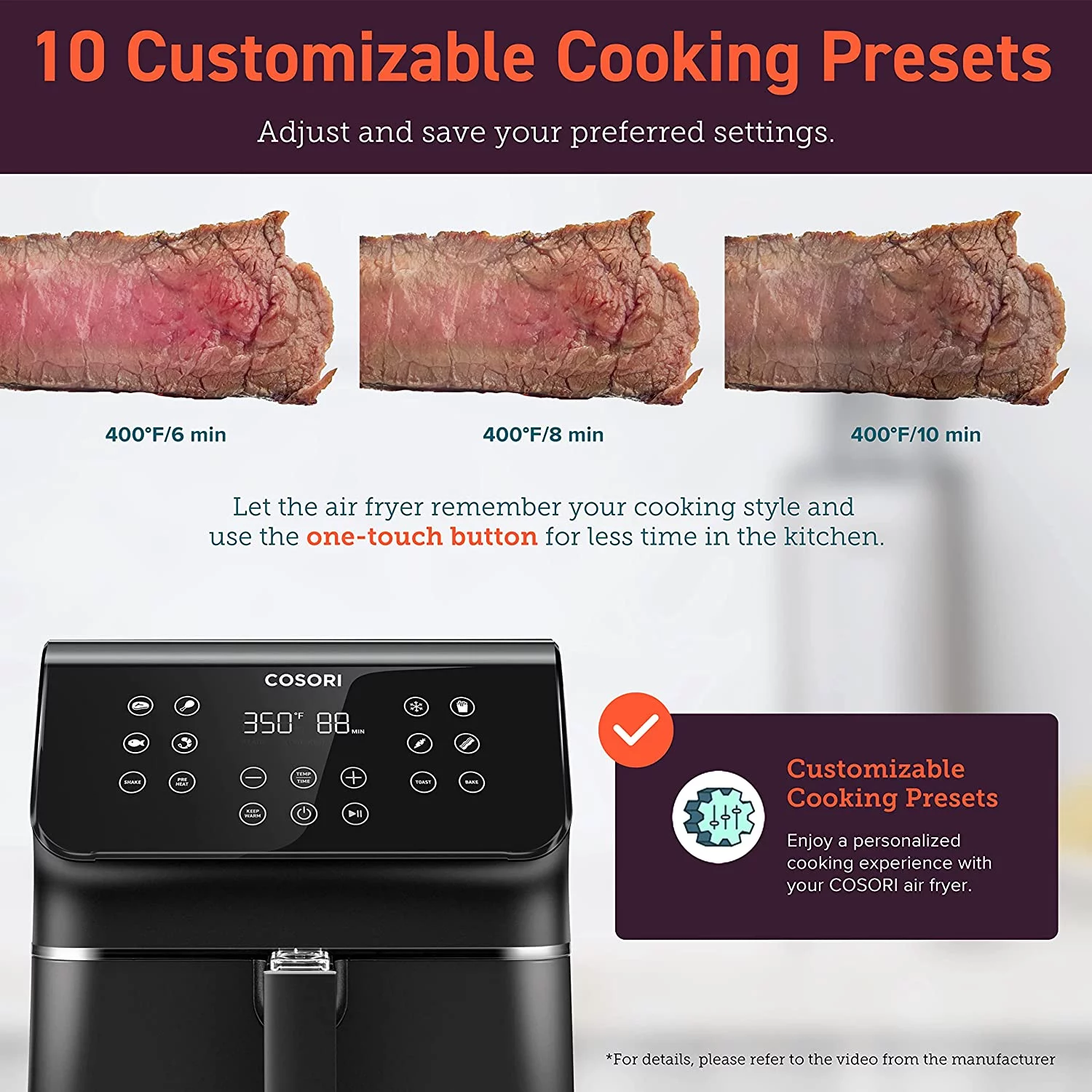 COSORI Pro II 5.8-Quart Smart Air Fryer, 12-in-1, Walmart Exclusive Bonus, Voice Control, Black