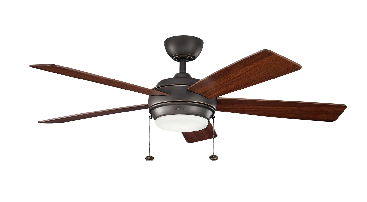 Kichler Starkk 52' Olde Bronze Integrated LED Ceiling Fan with Light and Pull Chain