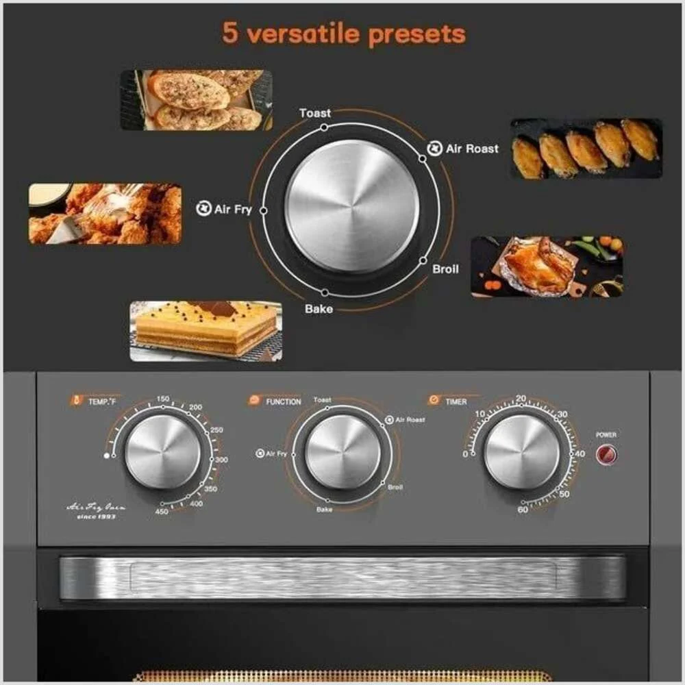 1300W Cooker 19 Quart Air Fryer Large Capacity Versatile Convection Oven Toaster