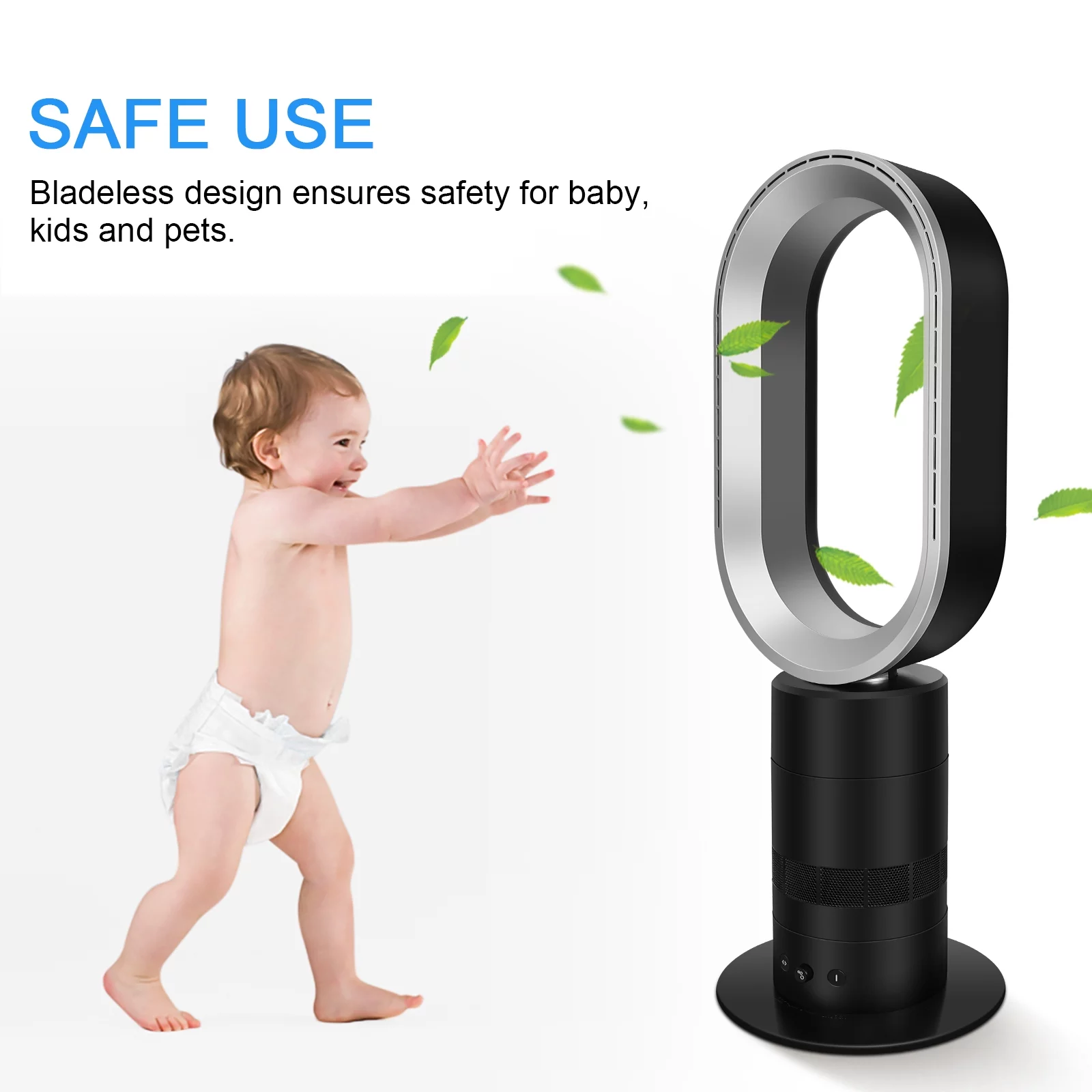 Canddidliike 90�� Swivel 27inch Quiet Tower Fan with Remote, Black
