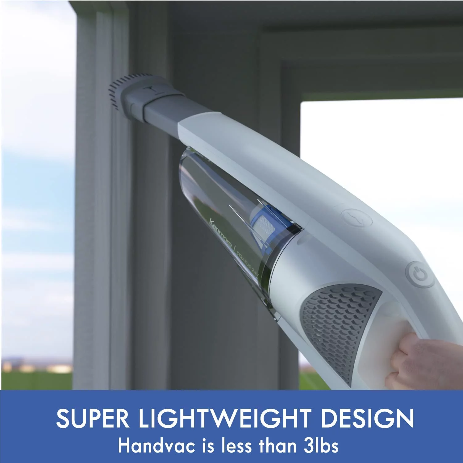 Kenmore DS1030 Lightweight Cordless Stick Vacuum Cleaner, 24V, White, Handvac under 3lbs