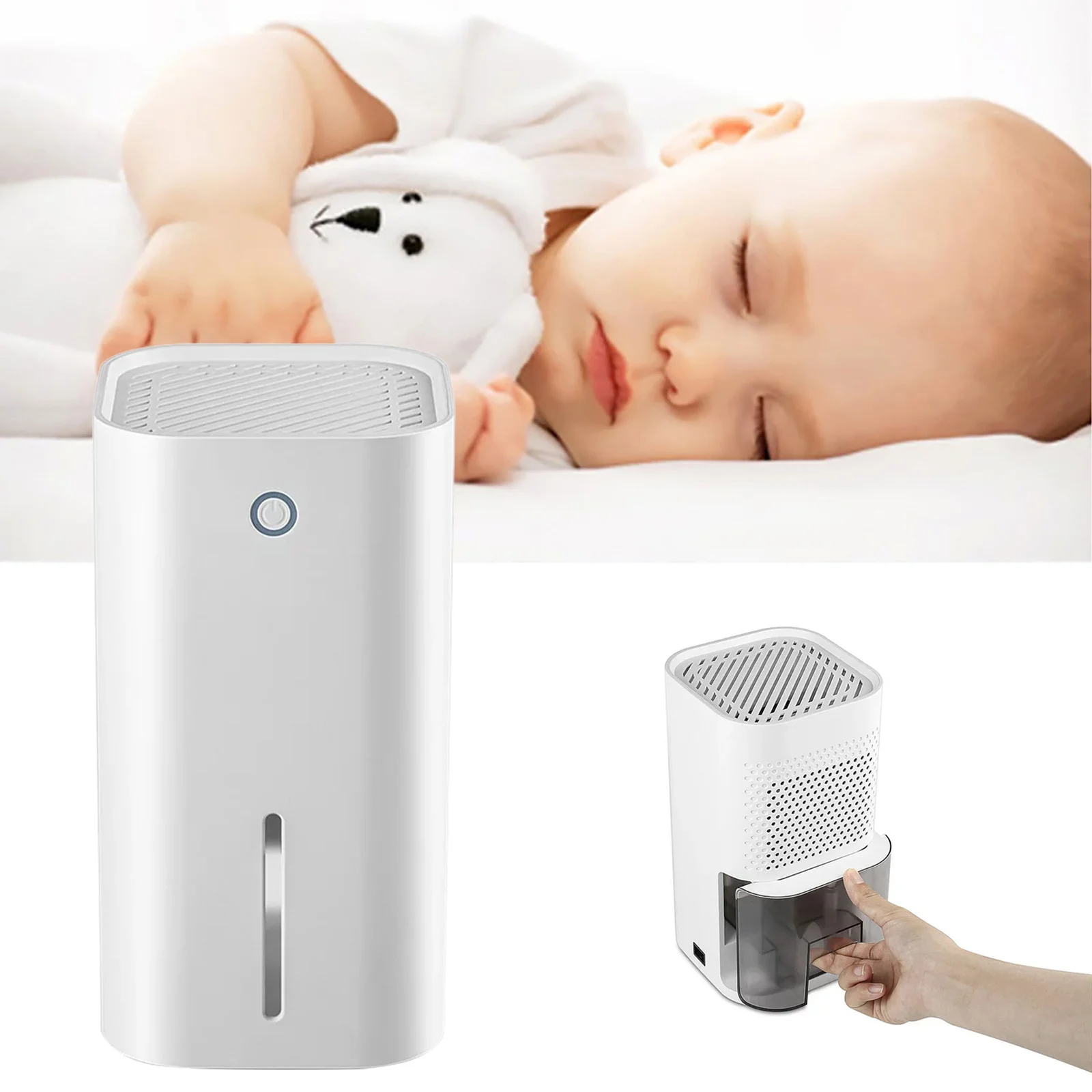 ionze Appliances Dehumidifier Household Dehumidifier Small Bedroom Dryer Indoor Proof Absorbent Dehumidifier Humidifier ��White��