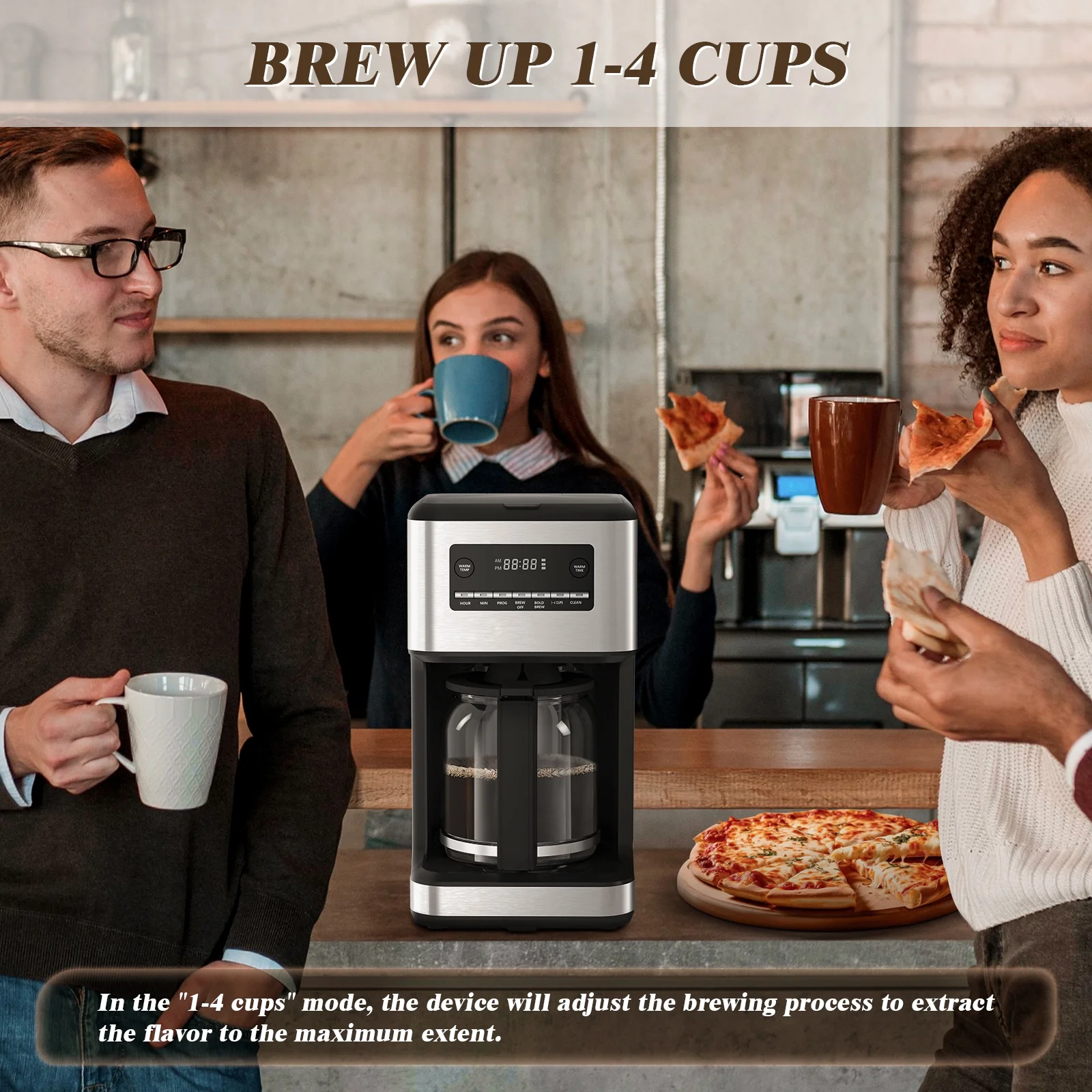 Auseo 4-Cup Drip Coffee Maker��suitable for home kitchen,?coffee shop