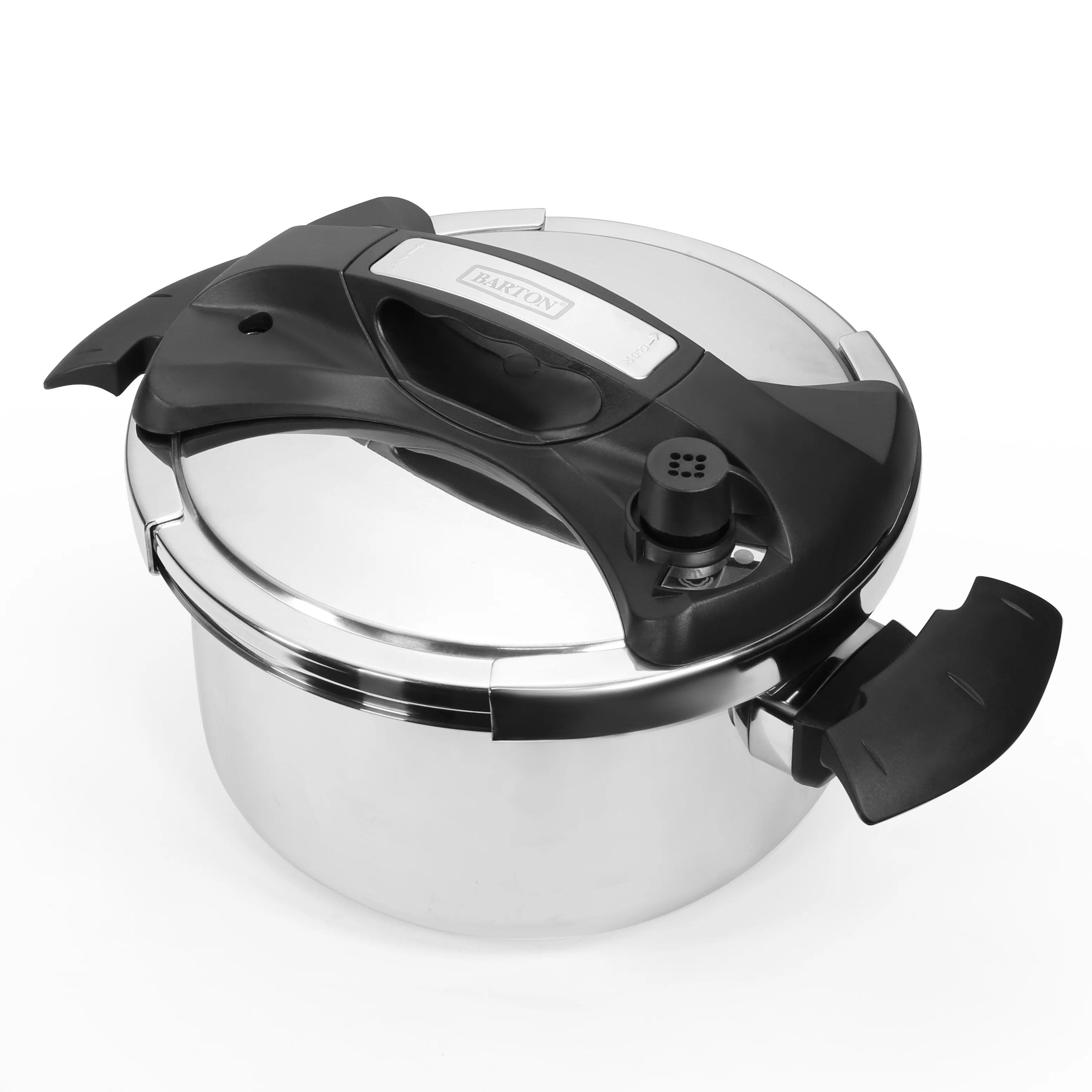 Barton Pressure Cook Stovetop 6 Quart Turbo 18/8-Stainless Steel Food-Grade with Easy-Lock Lid