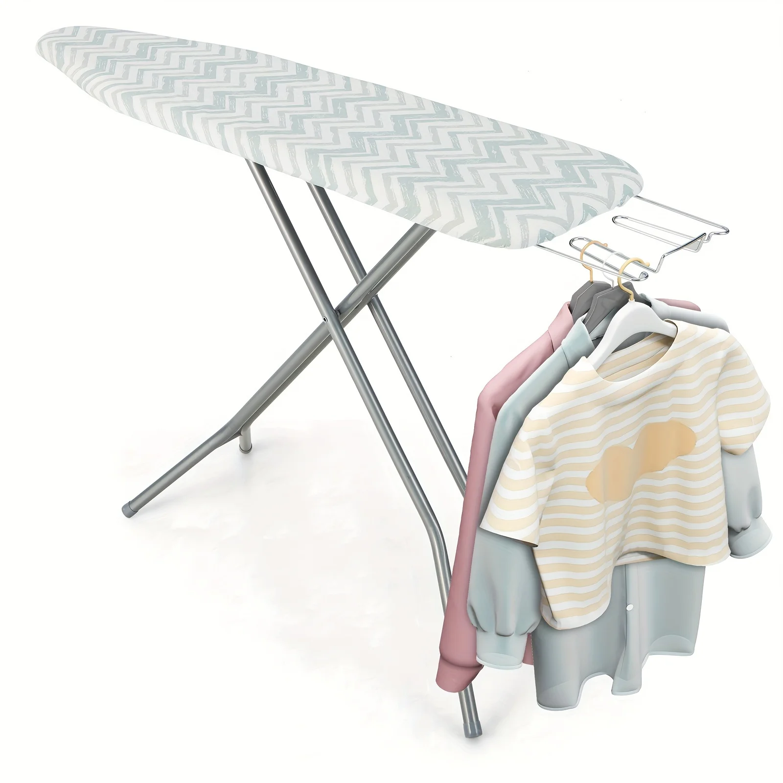 Extra Large Foldable Ironing Board with Iron Rest and Bonus Cotton Cover - 60�� x 15�� Foldable Iron Table