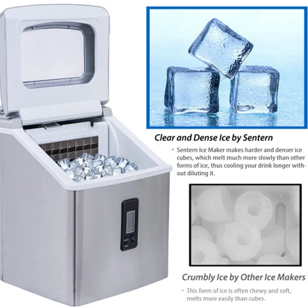Ice Maker Machine For 48 Lbs/24h Crystal Ice Cubes With Household Ice Shovel,Suitable for Home/RV/Office/Bar