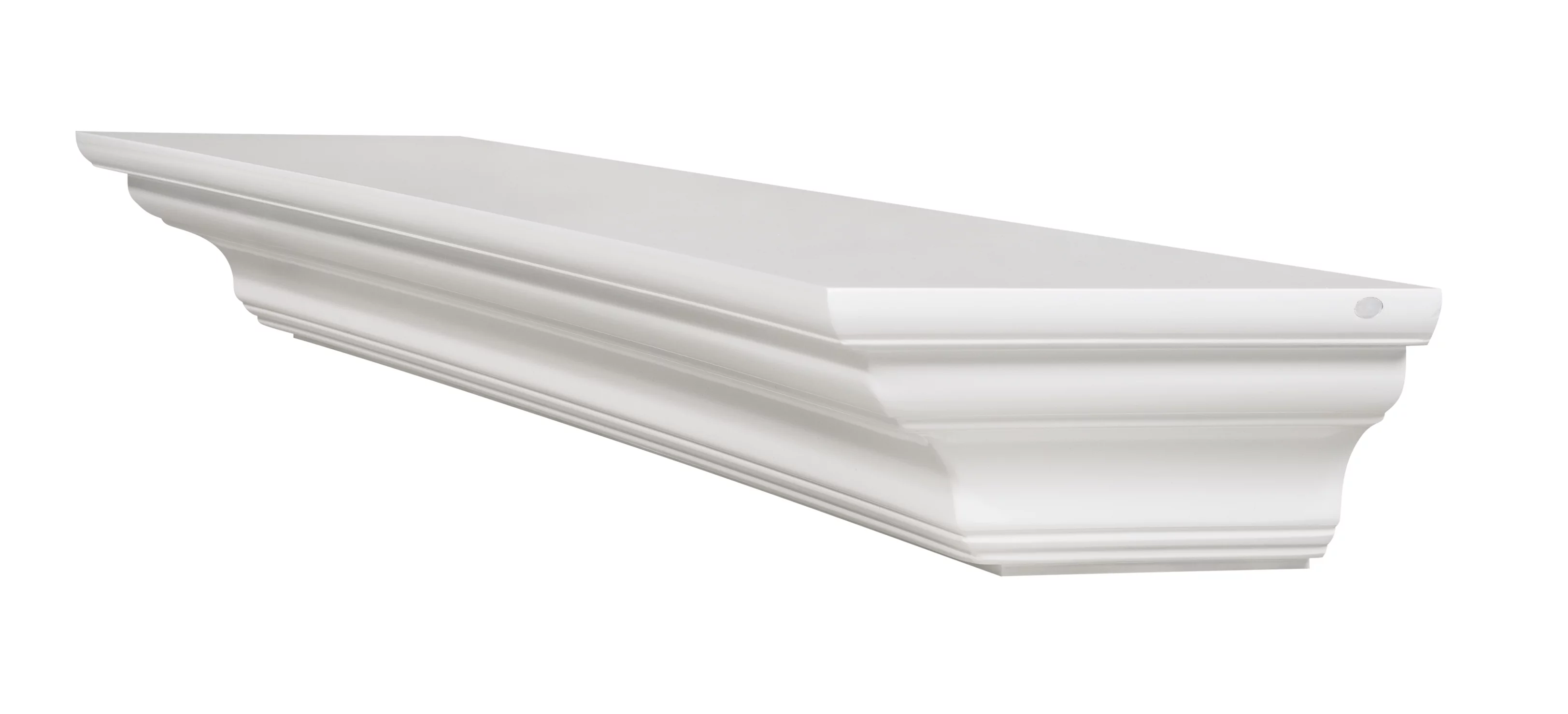 Clean, Sophisticated Premium White MDF Mantel Shelf, 48'L x 10'D x 5'H, Crisp White Paint