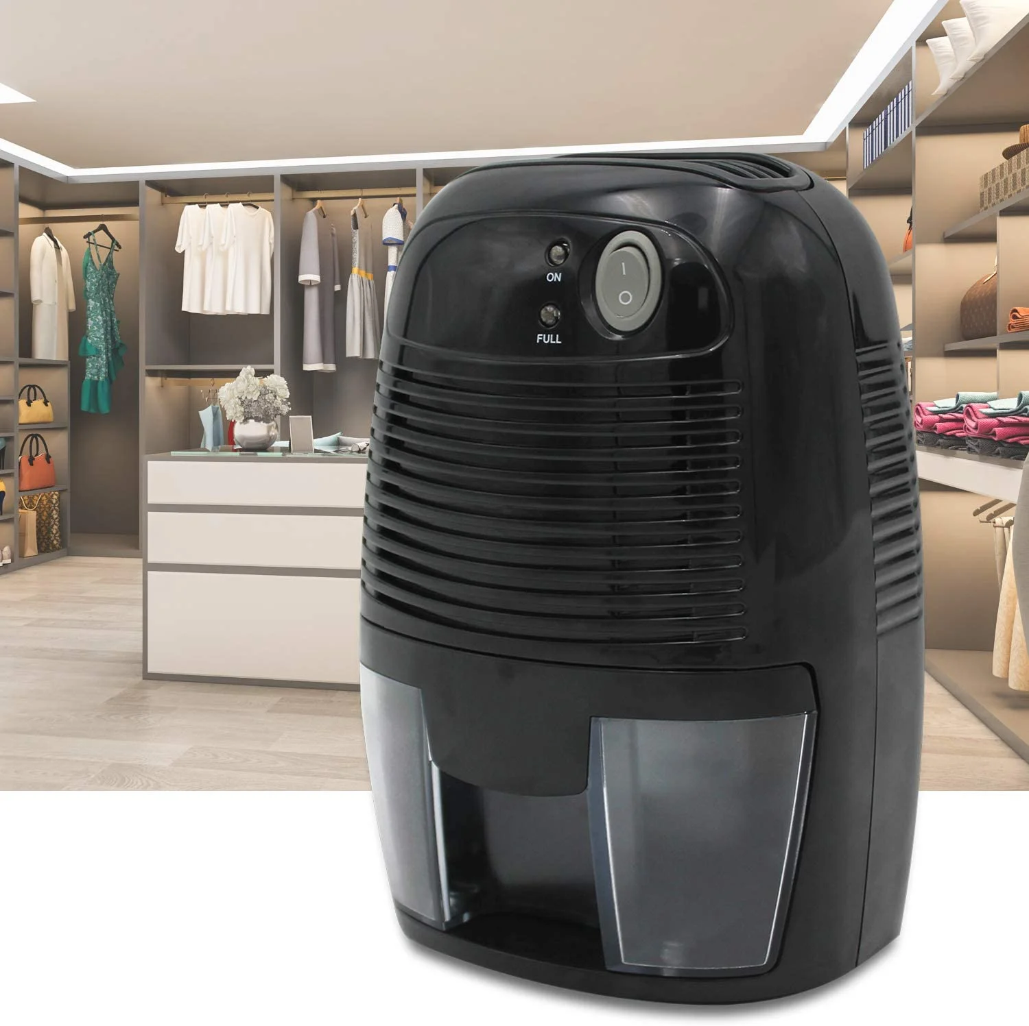 Dehumidifier 500ml Compact and Portable Mini Air Dehumidifier for Damp, Mould, Moisture in Home, Kitchen Black