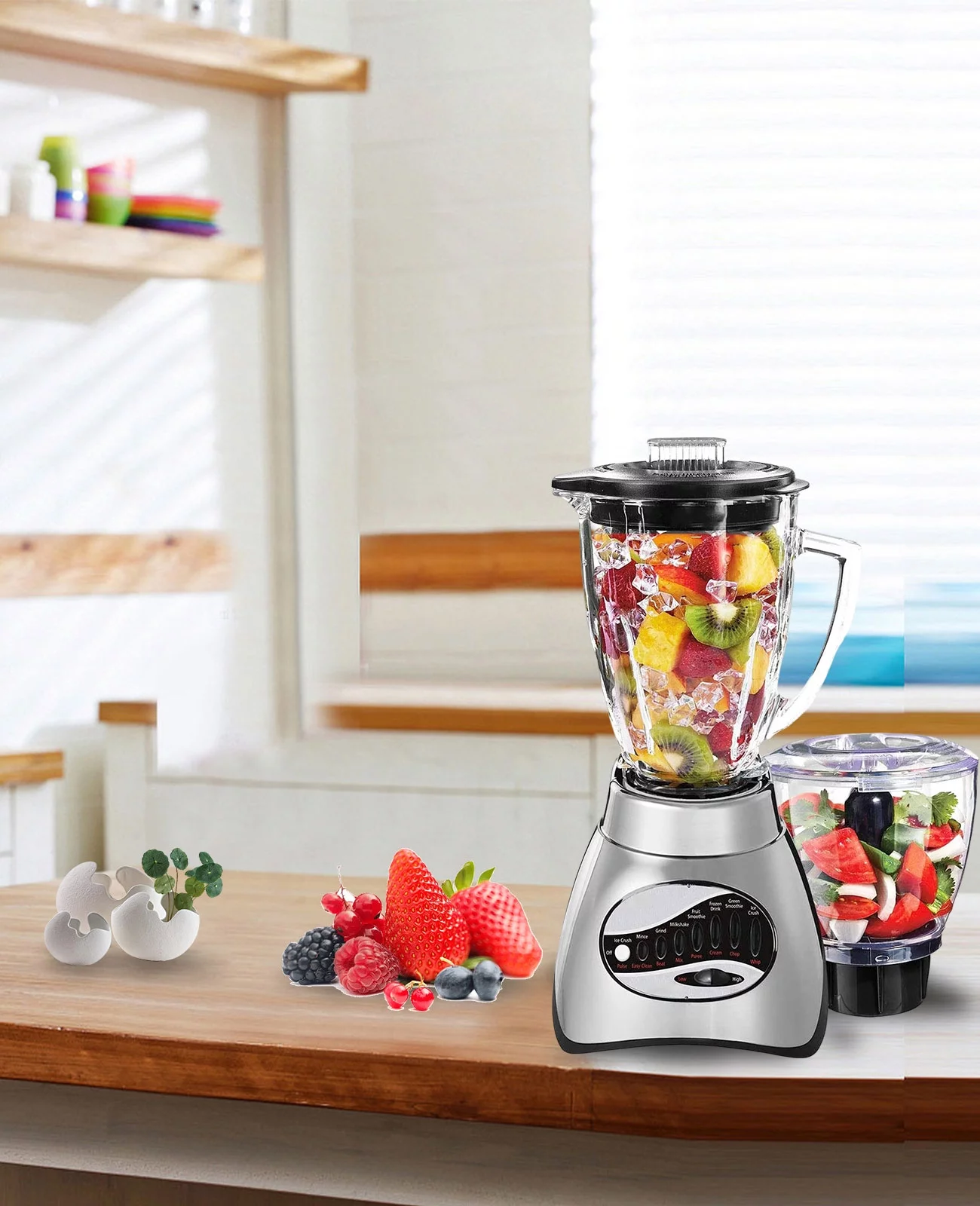 Kitchen Countertop Blenders - 16-Speed Blender for Smoothies Shakes & Drinks with Glass Jar (Black)
