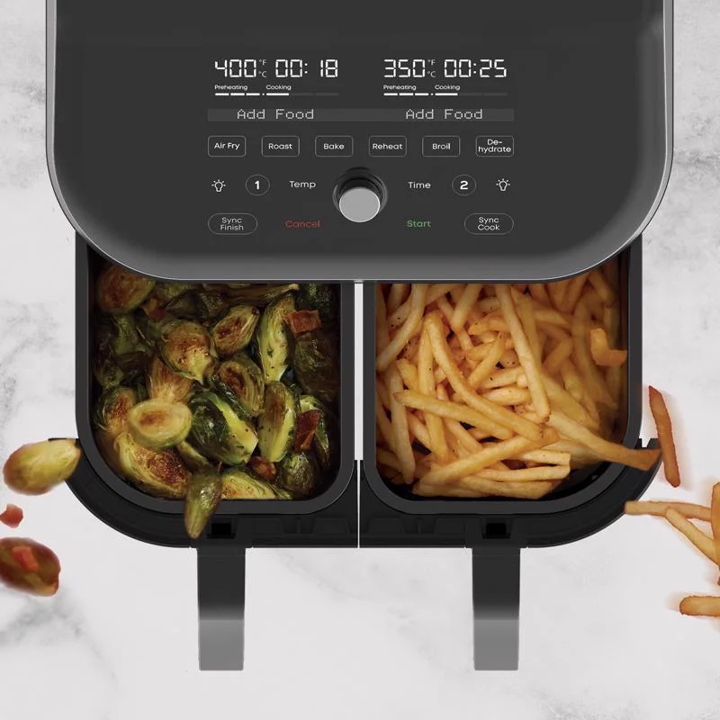Instant Vortex Plus 8 qt 2-Basket Air Fryer Oven, Black - ClearCook Windows, Digital Touchscreen