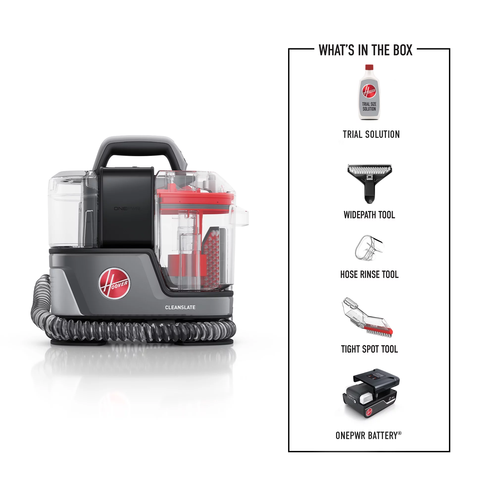 Hoover ONEPWR CleanSlate Cordless Portable Carpet, Stain and Upholstery Spot Cleaner, BH14010V, New