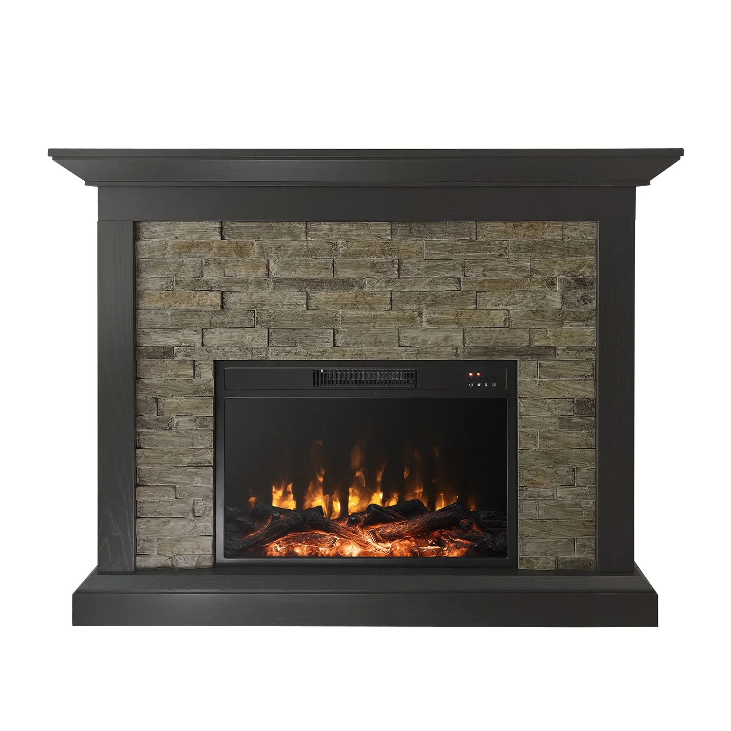 Cloud Mountain 45' Faux Stone Mantel Infrared Electric Fireplace with Timer&Remote Control