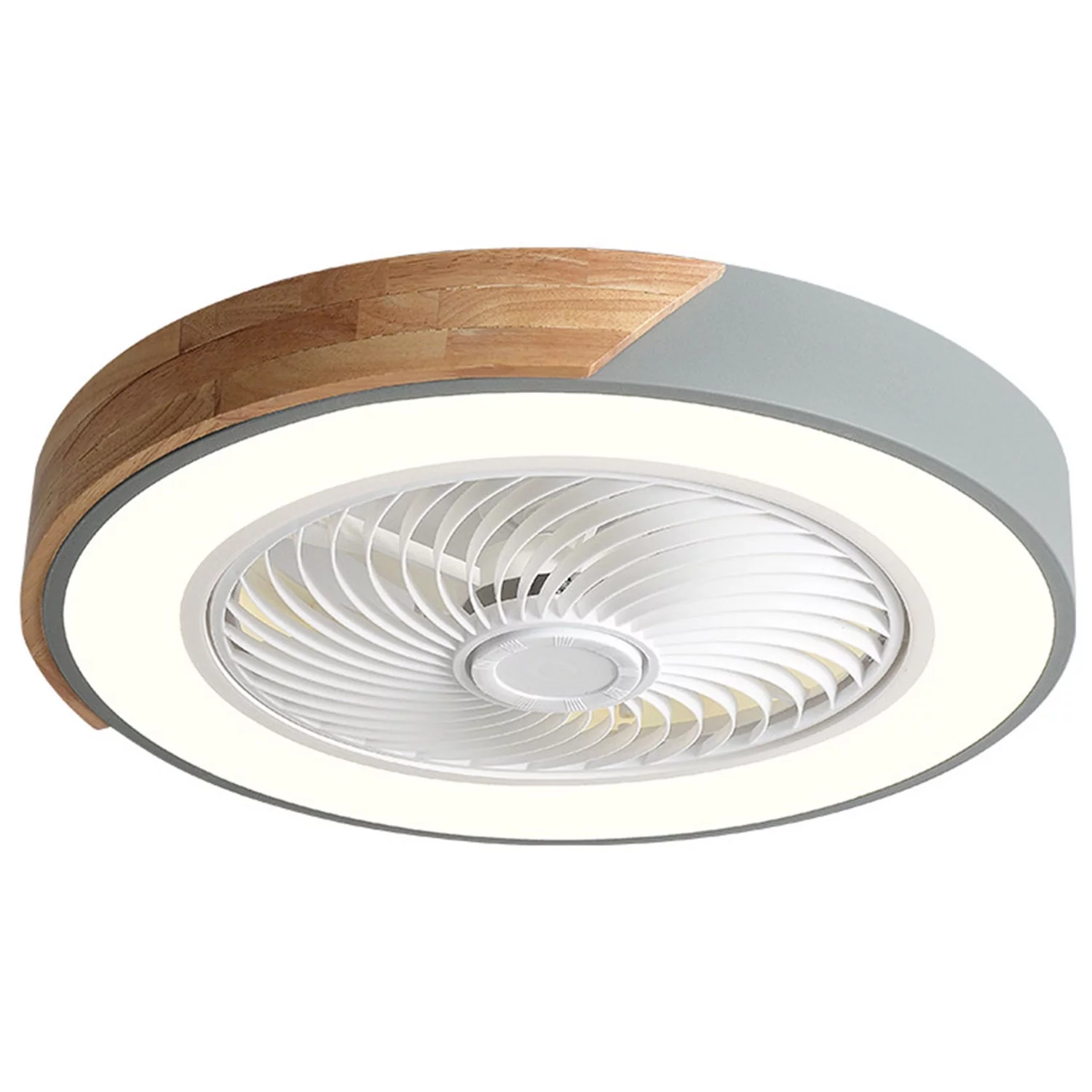22Inch Ceiling Fan with Light Remote Control, 5-Blade Dimmable Drum LED Chandelier Ceiling Fan Ceiling Light Fixture