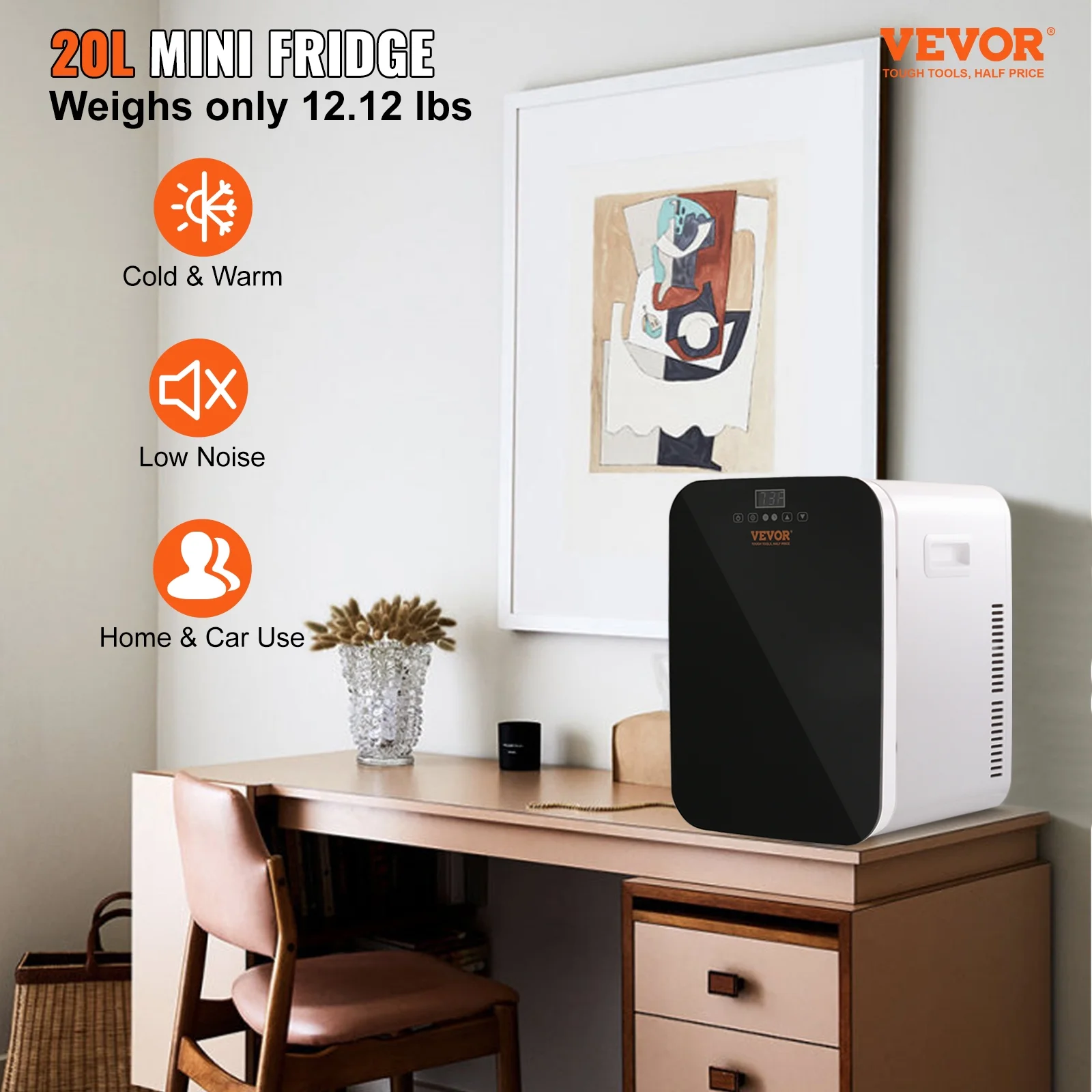 BENTISM Mini Fridge 20L 22 Cans,Portable Cooler Warmer,Skincare Fridge AC/DC Mini Cosmetics Makeup Fridge,for Bedroom Office Car Boat Dorm Skincare
