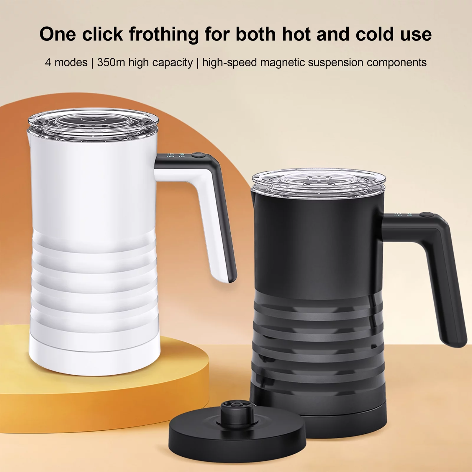 Carevas Milk Frother,frother steamer 580ml Stainless Steel 400W Non-Stick Interior Non-Stick Interior 580ml 1 Warmer 400W 4 1 Warmer coffee frother Steamer 4 1 Frother Steamer 4 Stainless Steel Maker