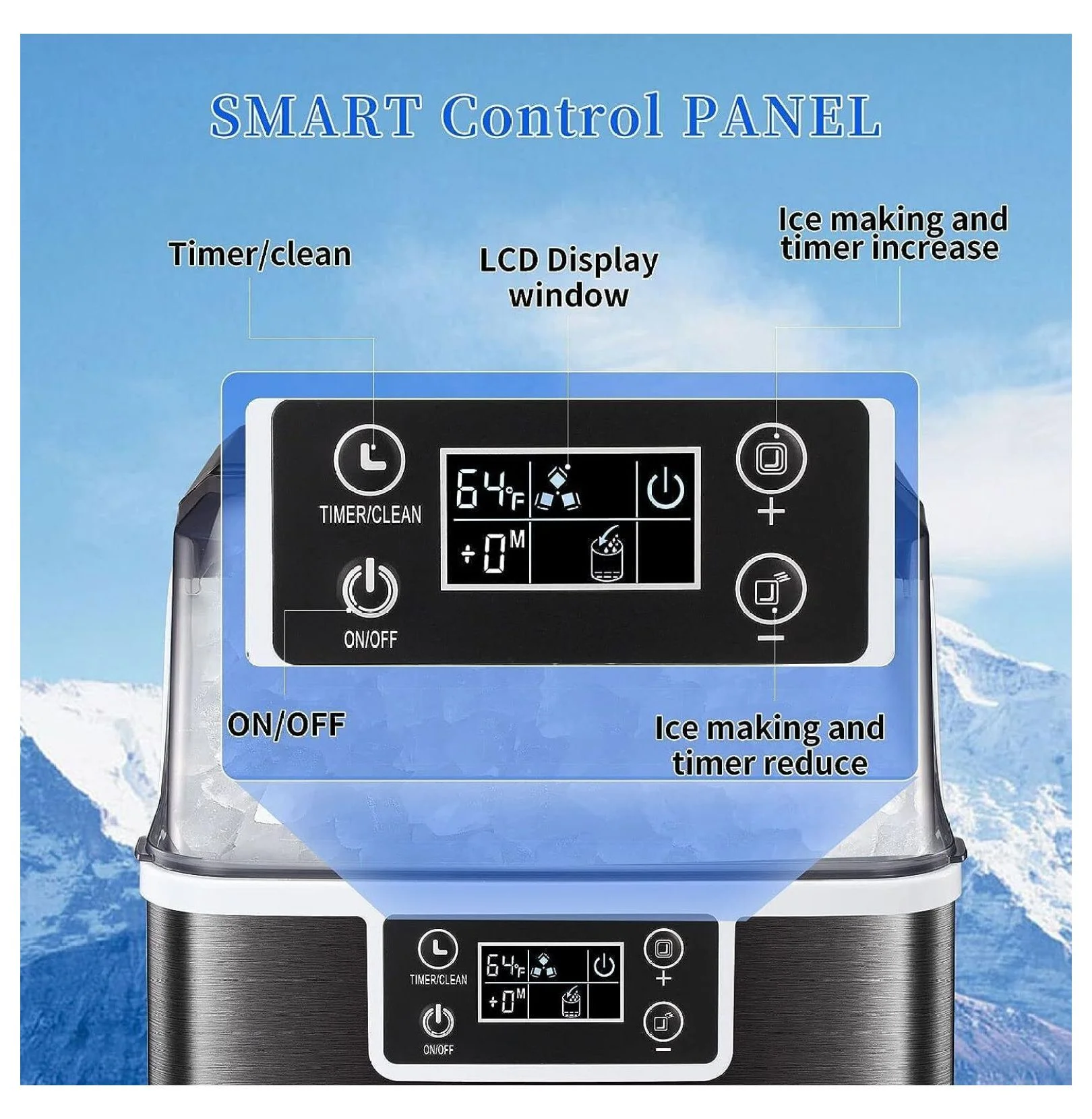 45Lbs/24H Countertop Ice Cube Maker Machine Water 24Pcs/14Mins ,from GA 08512