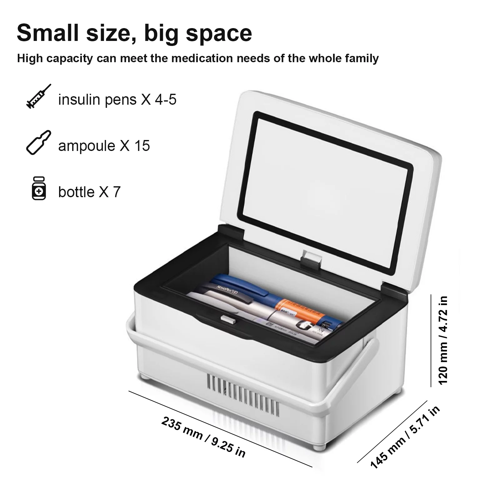 Insulin Cooler Travel Case Cooling Electric Refrigerator Medicine Portable Fridgh Fridge Box Diabetes Pen Bottle Refill Mini Car Medication Refrigerator Bag