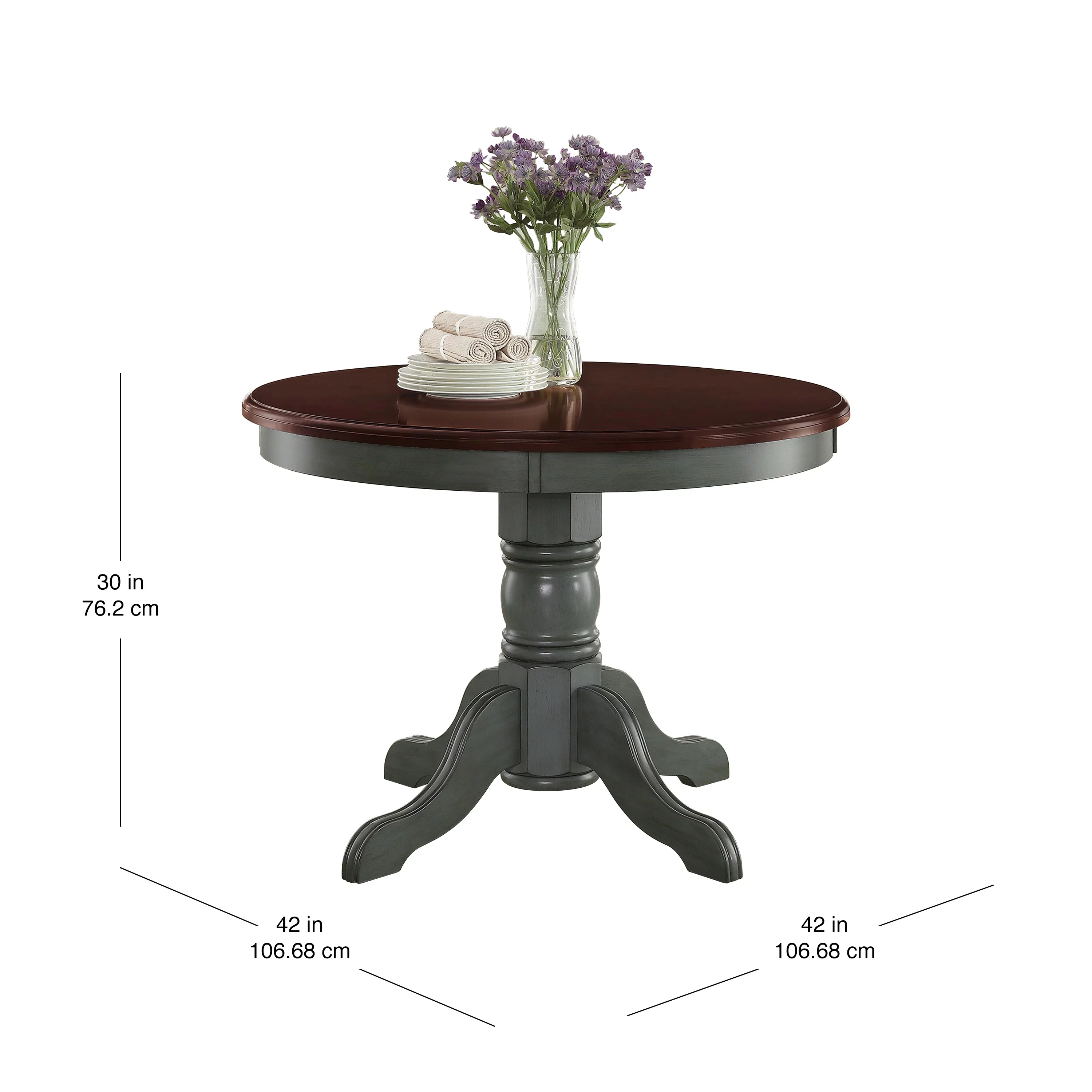 Better Homes & Gardens Cambridge Place Dining Table, Blue & Mocha Finish
