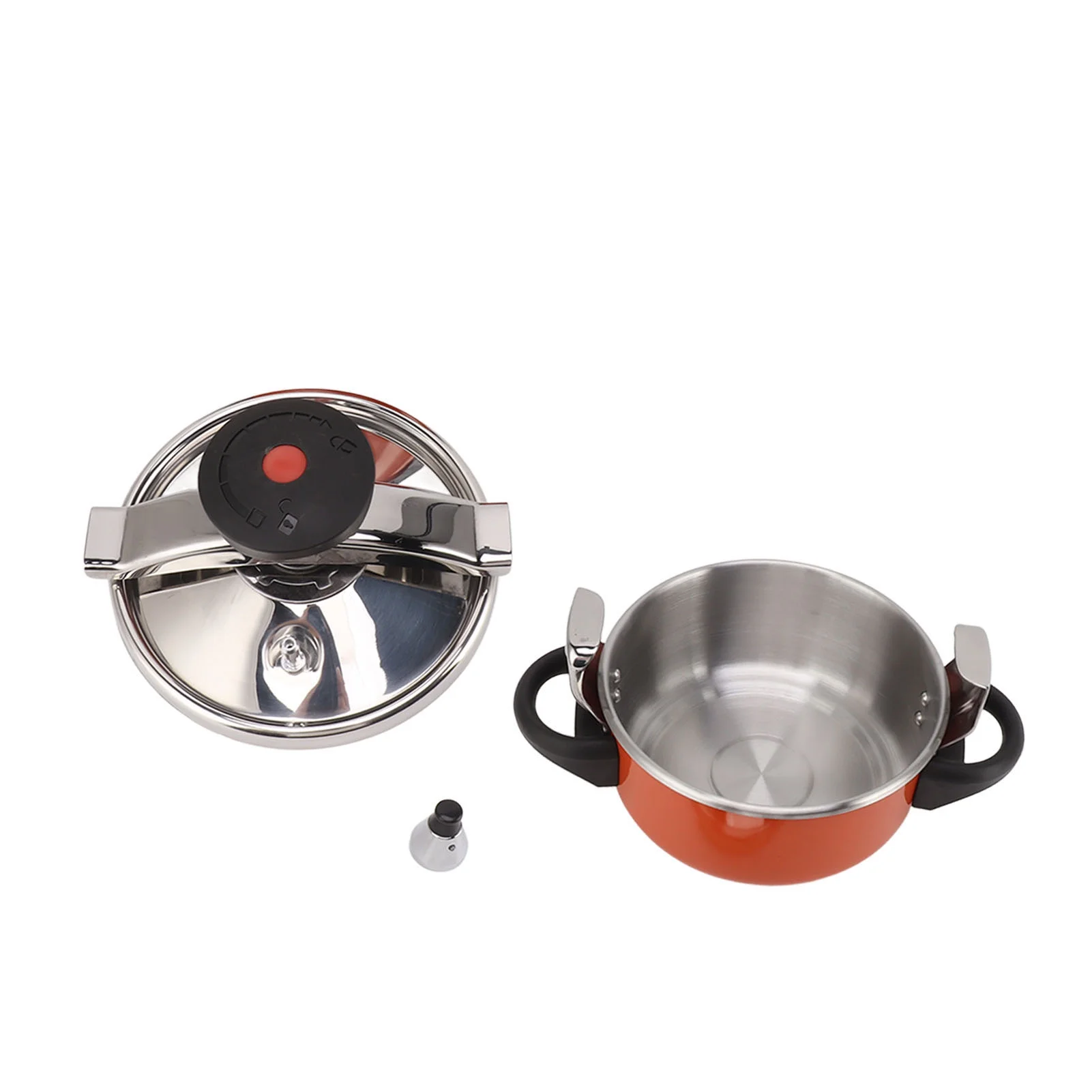 2L 2 Liter Stainless Steel Mini Pressure Cooker Canner Double Bottom Pressure Cooker for Gas Stoves Induction Stoves Yueyuetong