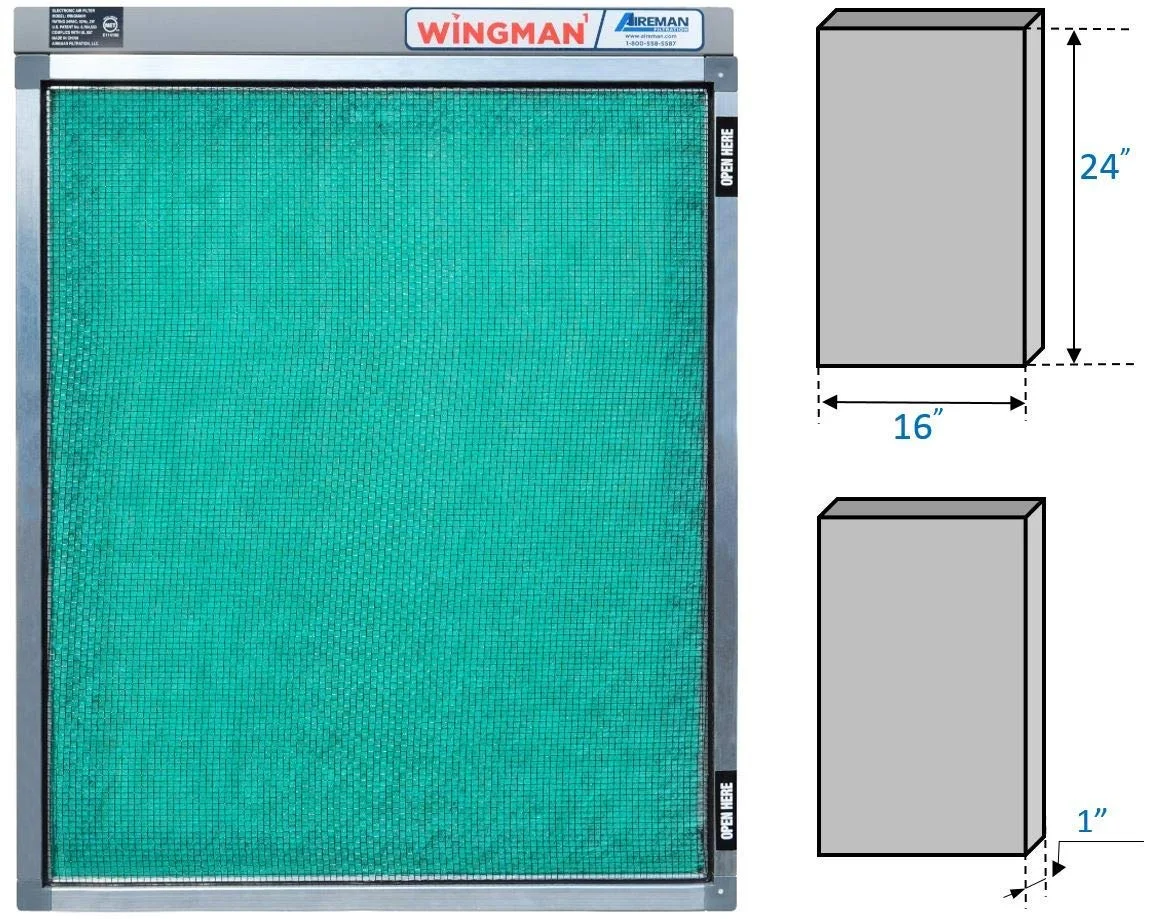 16x24x1 Electronic Air Filter - Homeowner Installed- Simply Replace Your Current AC Furnace Air Filter and PLUG IT IN!