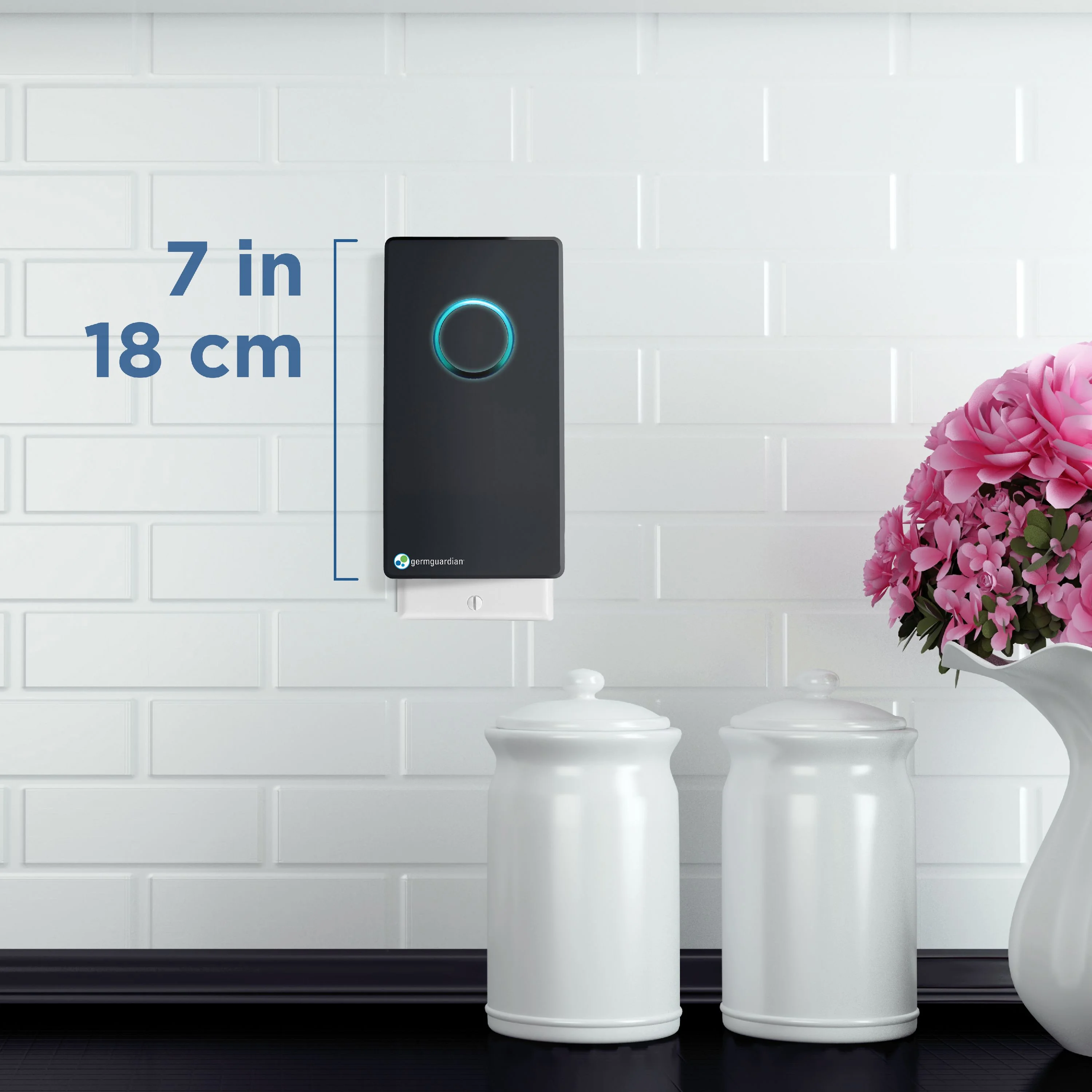 GermGuardian 7' Pluggable UV-C Air Sanitizer & Deodorizer, GG1100B, Black