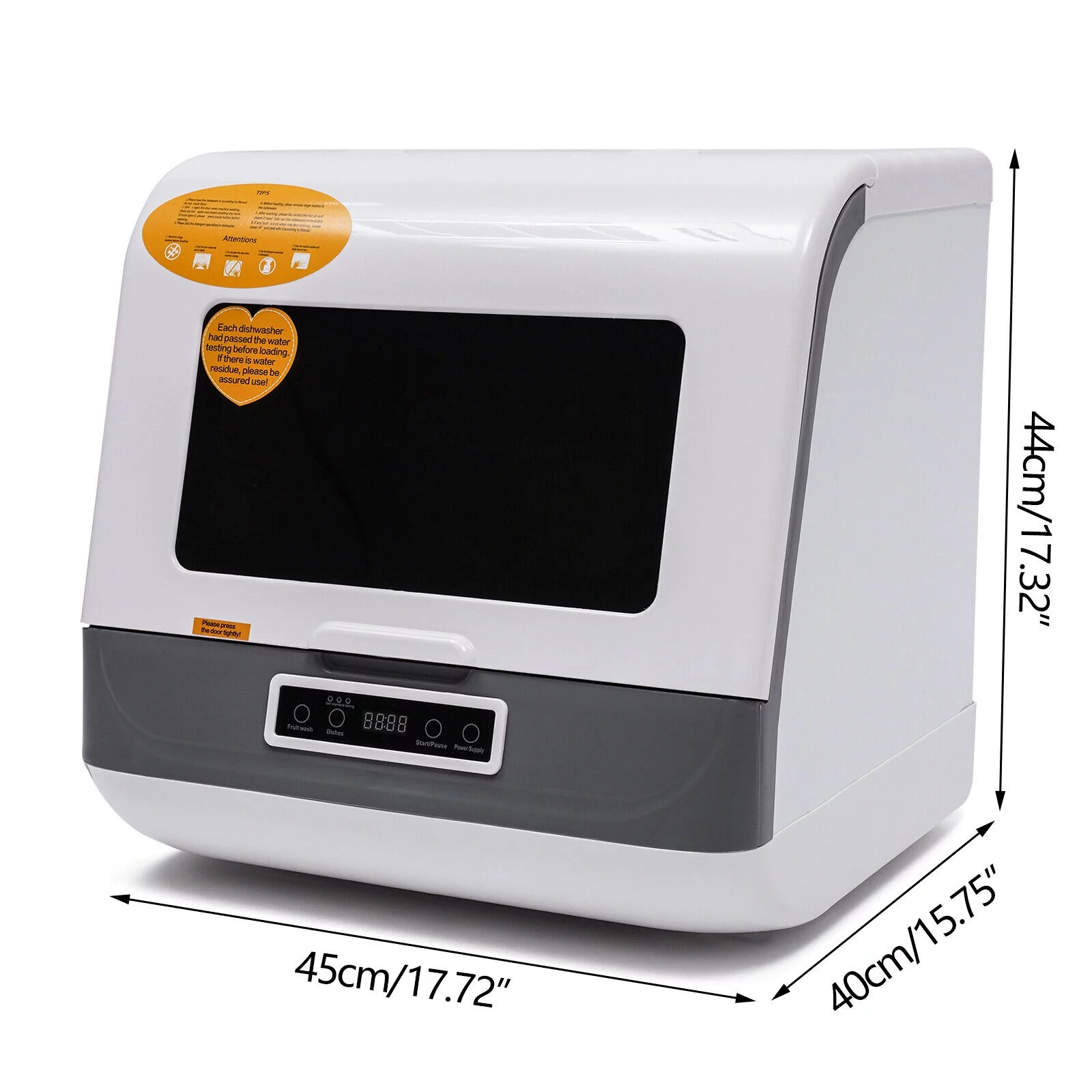 8L Small Compact Countertop Dishwasher, Portable Countertop Dishwasher W/ 3 Washing Programmable Settings 110V,1.2KW for Small Apartment, RV