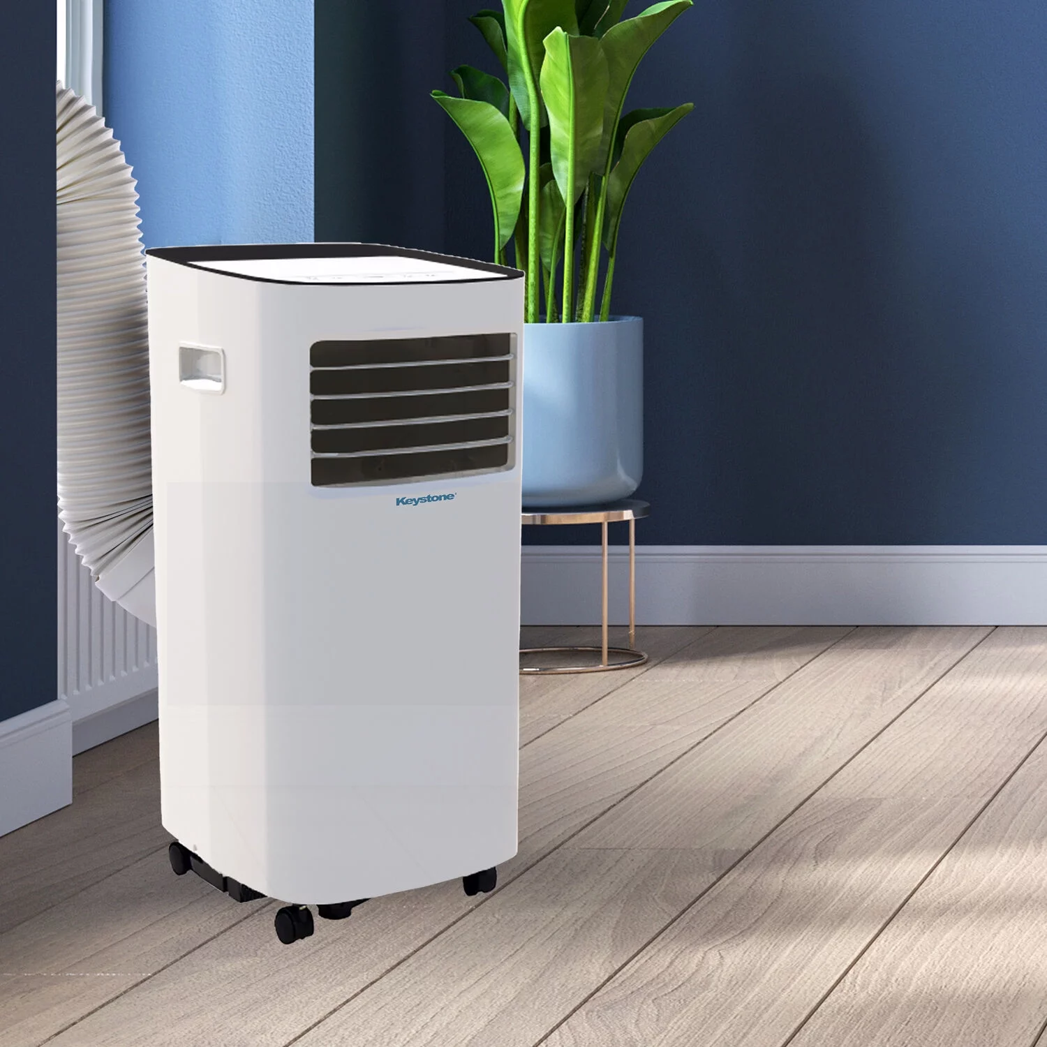 Keystone 7,000 BTU (10,000 BTU ASHRAE)115-Volt Portable Air Conditioner with Remote, White, KSTAP07PHA