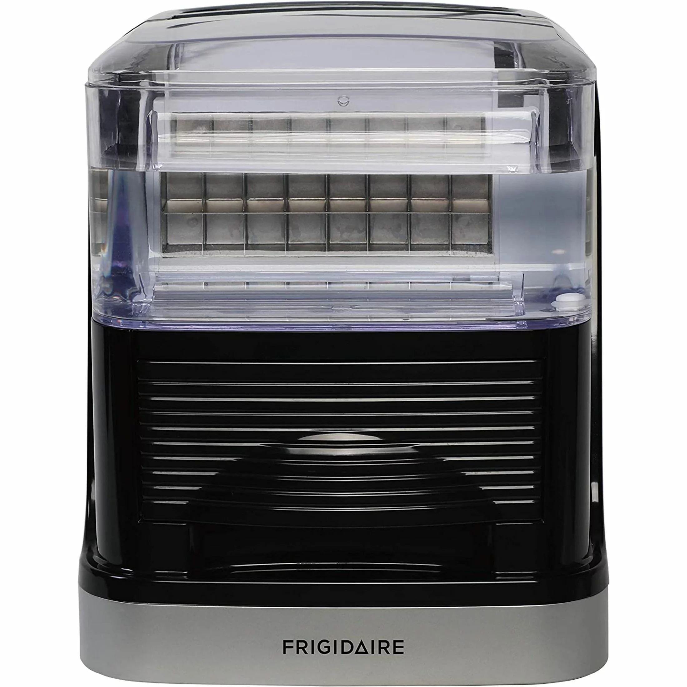 Frigidaire 33lbs Large Capacity Clear Square Ice Compact Ice Maker - Black and Silver