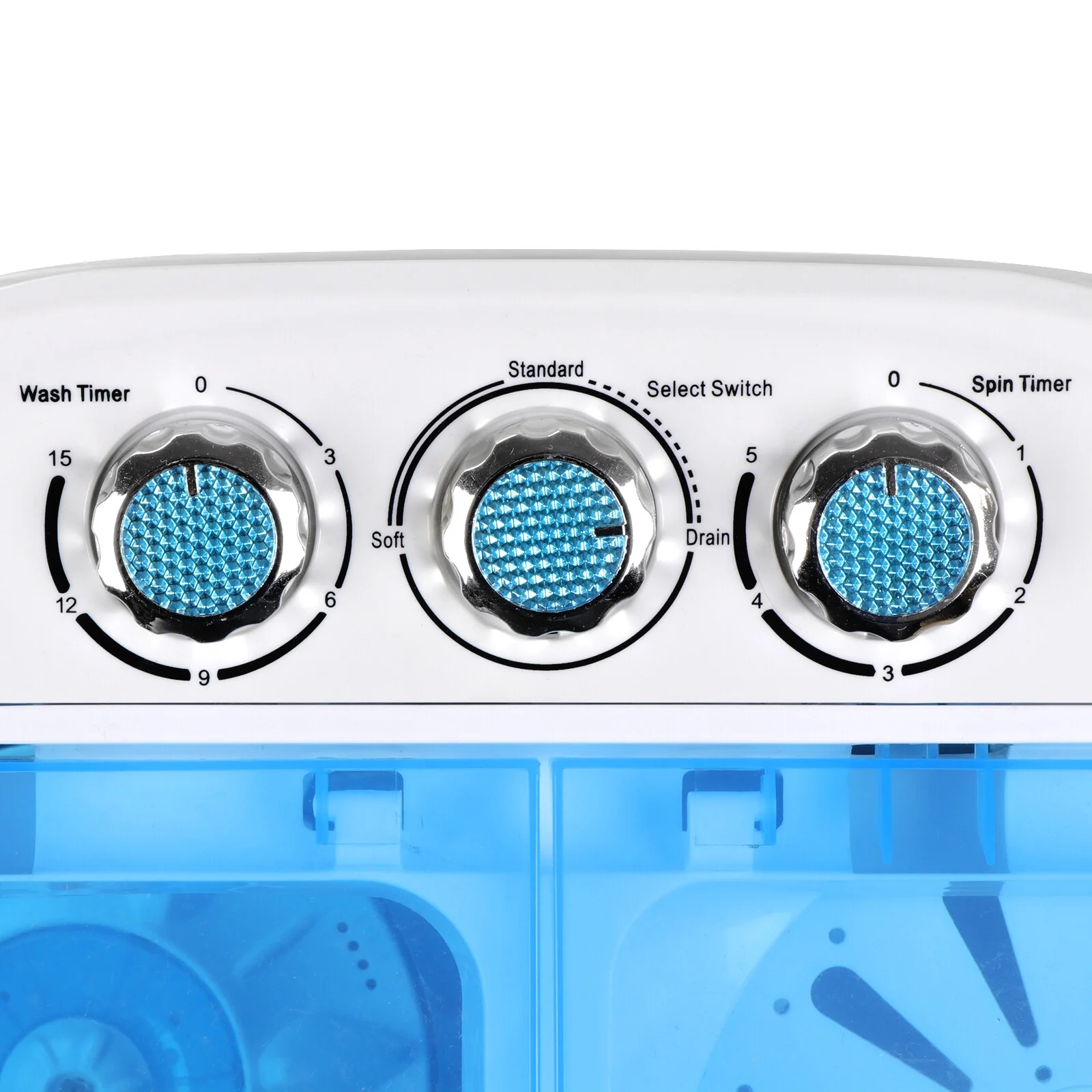 HomGarden 10lbs Capacity Compact Top-Load Washing Machine, Mini Twin Tub Washer Spin Dryer, Blue