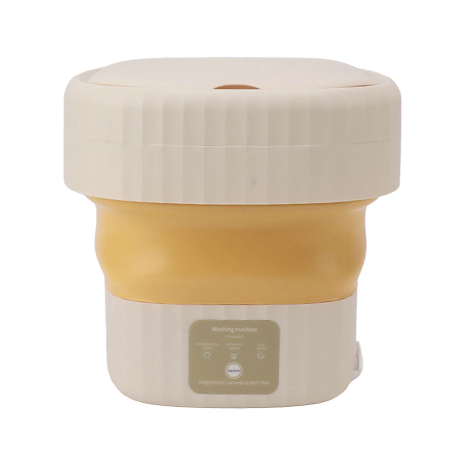 6L Small Washer Yellow Mini Washing Machine Foldable Portable Large Capacity Basket High Speed Motor Washing Machine US Plug 100?240V for Underwear