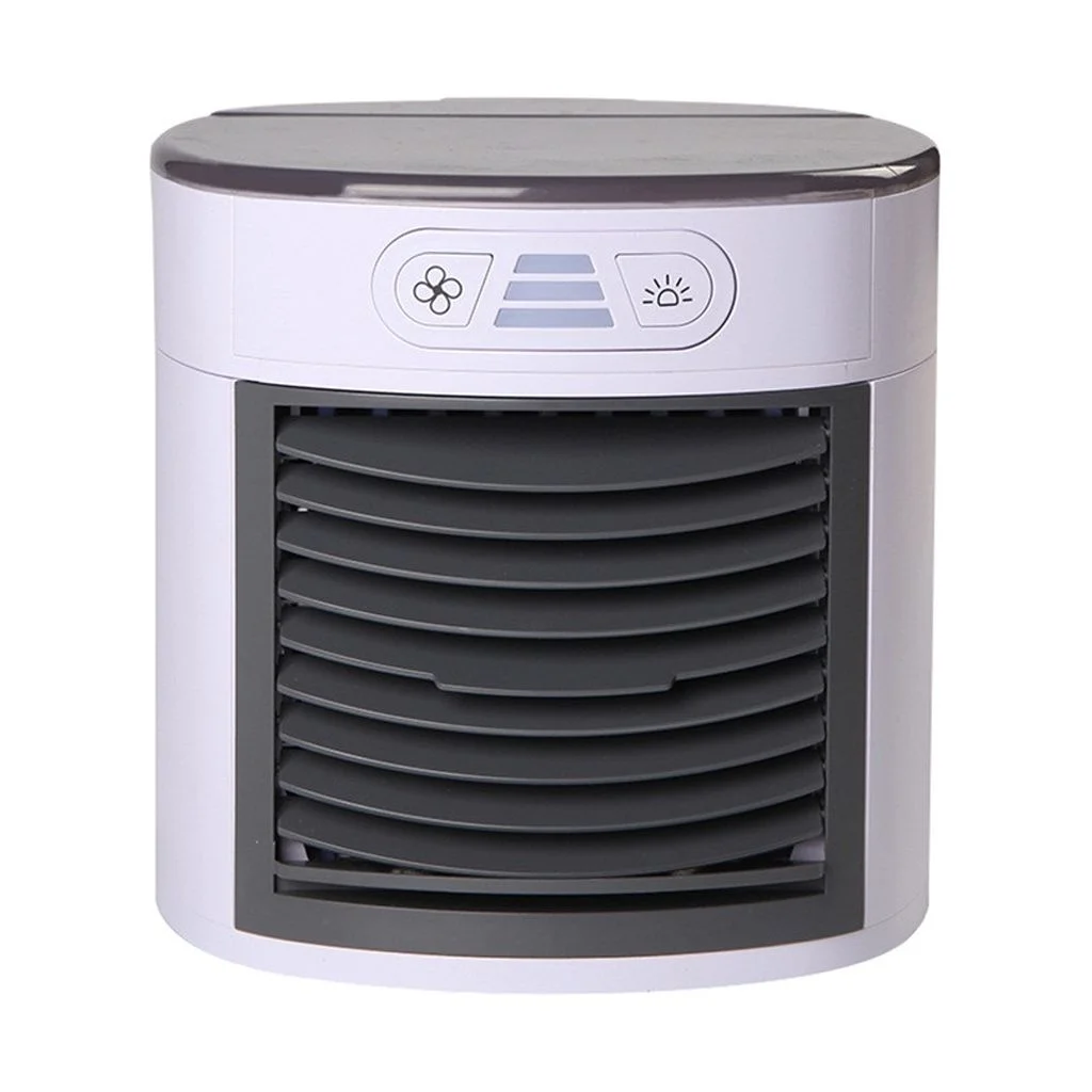 Clearance YOHOME Household Mini Conditioner Personal Space Cooler Portable 7 Color LED Fan White