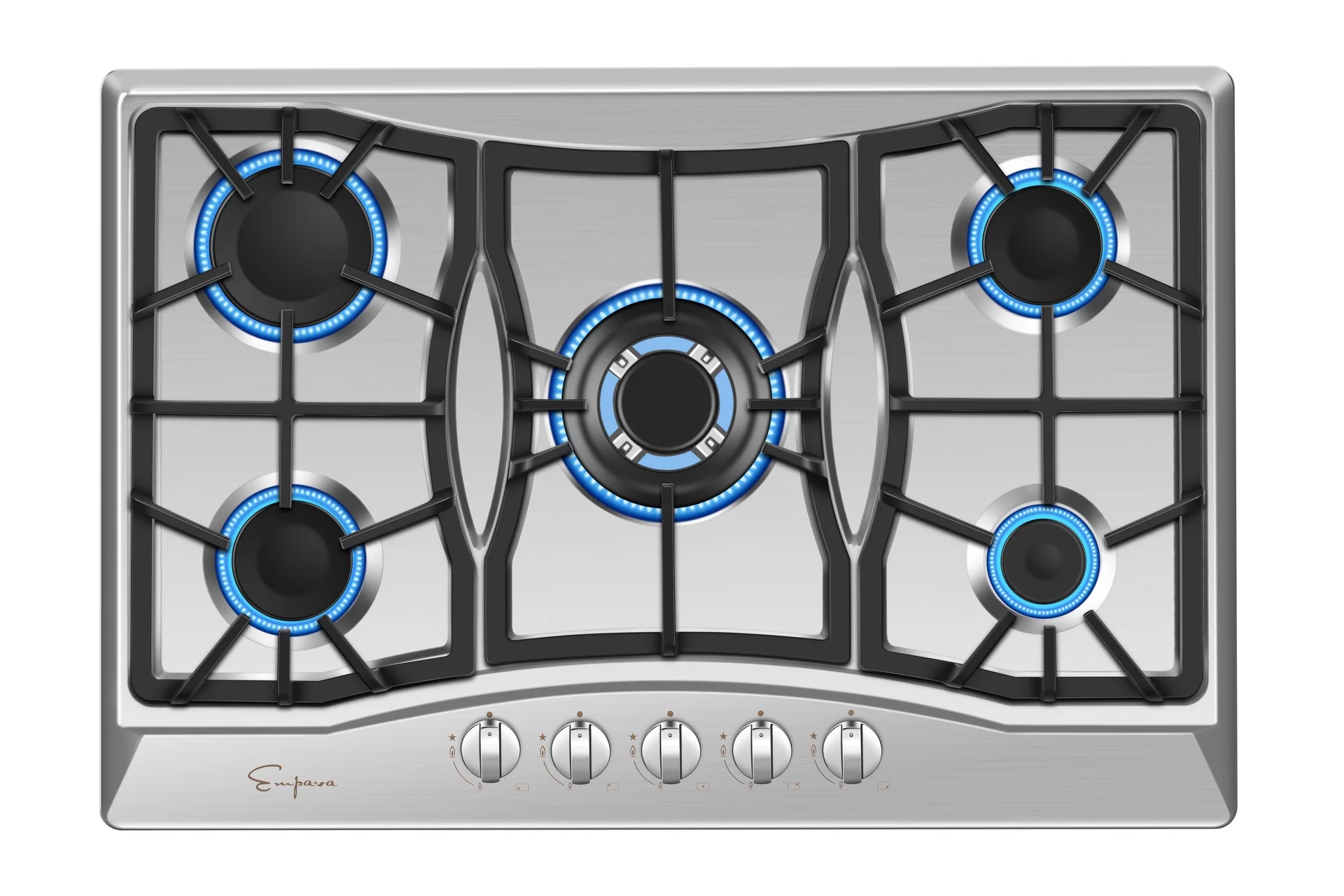 Empava 30'' Built-in Gas Stove Top - Stainless Steel LPG Natural Gas Cooktop - 5 Sealed Burners