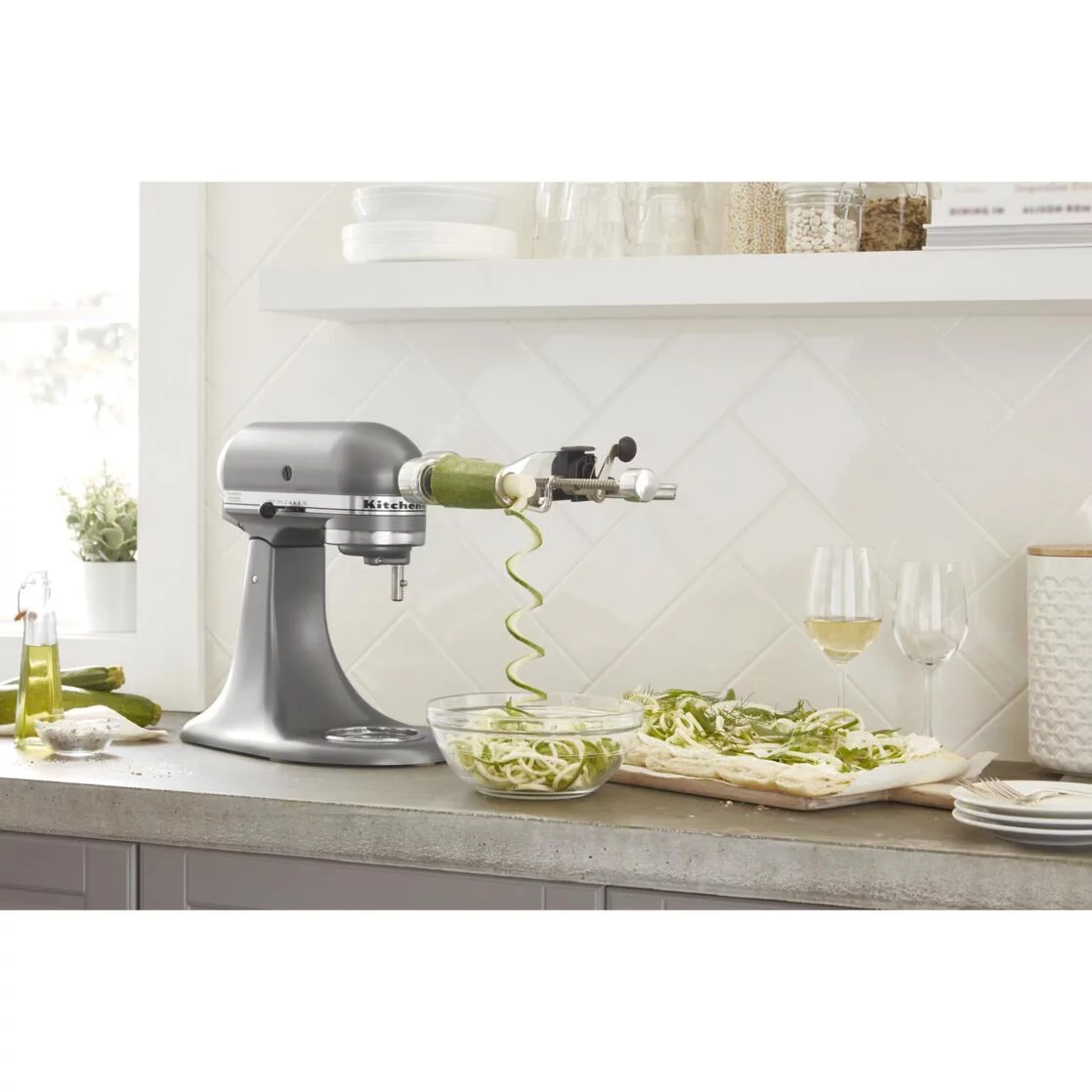 KitchenAid? Deluxe 4.5 Quart Tilt-Head Stand Mixer, Silver, KSM97