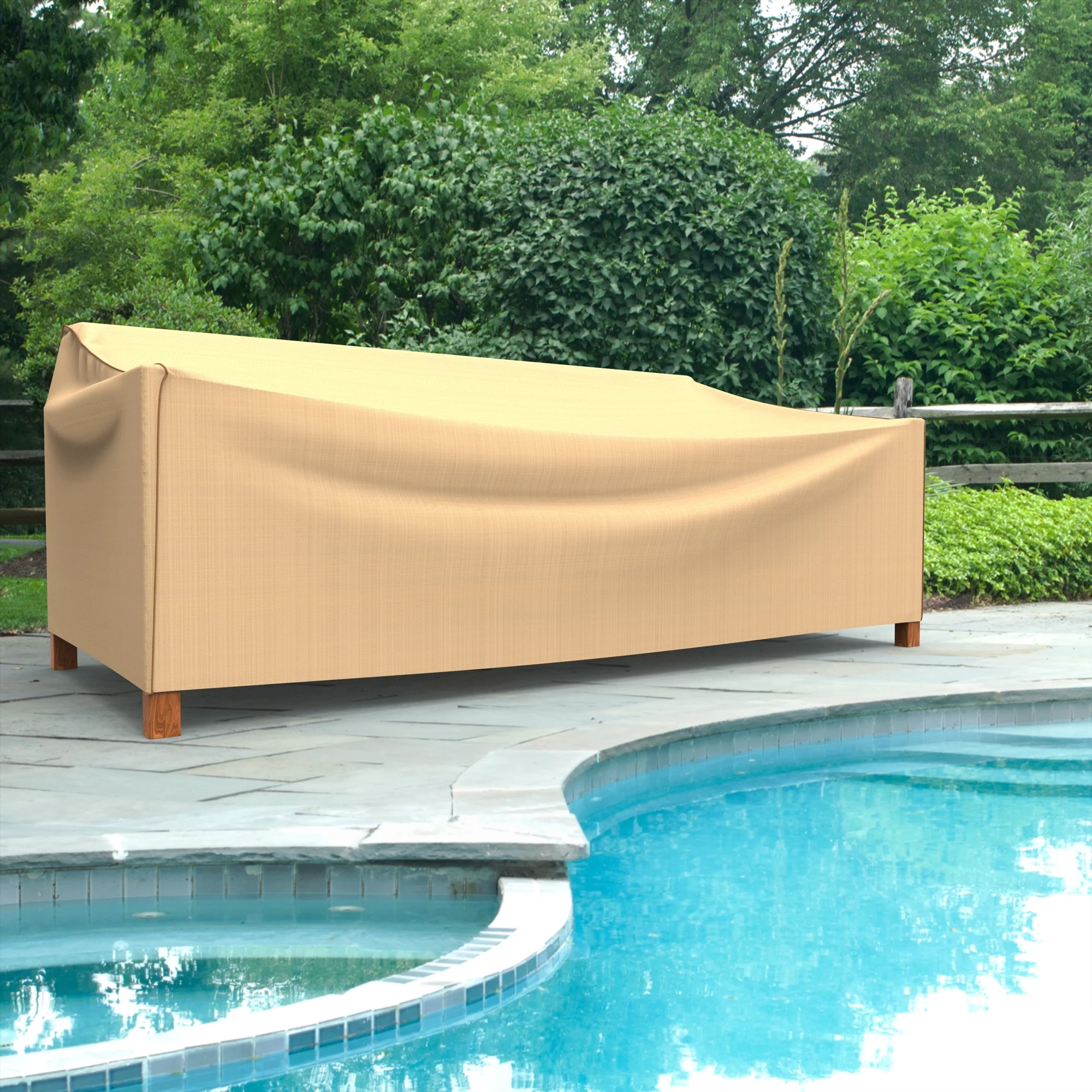 Budge XXLarge 100'W 41'Deep Beige Patio Sofa Cover, Sedona