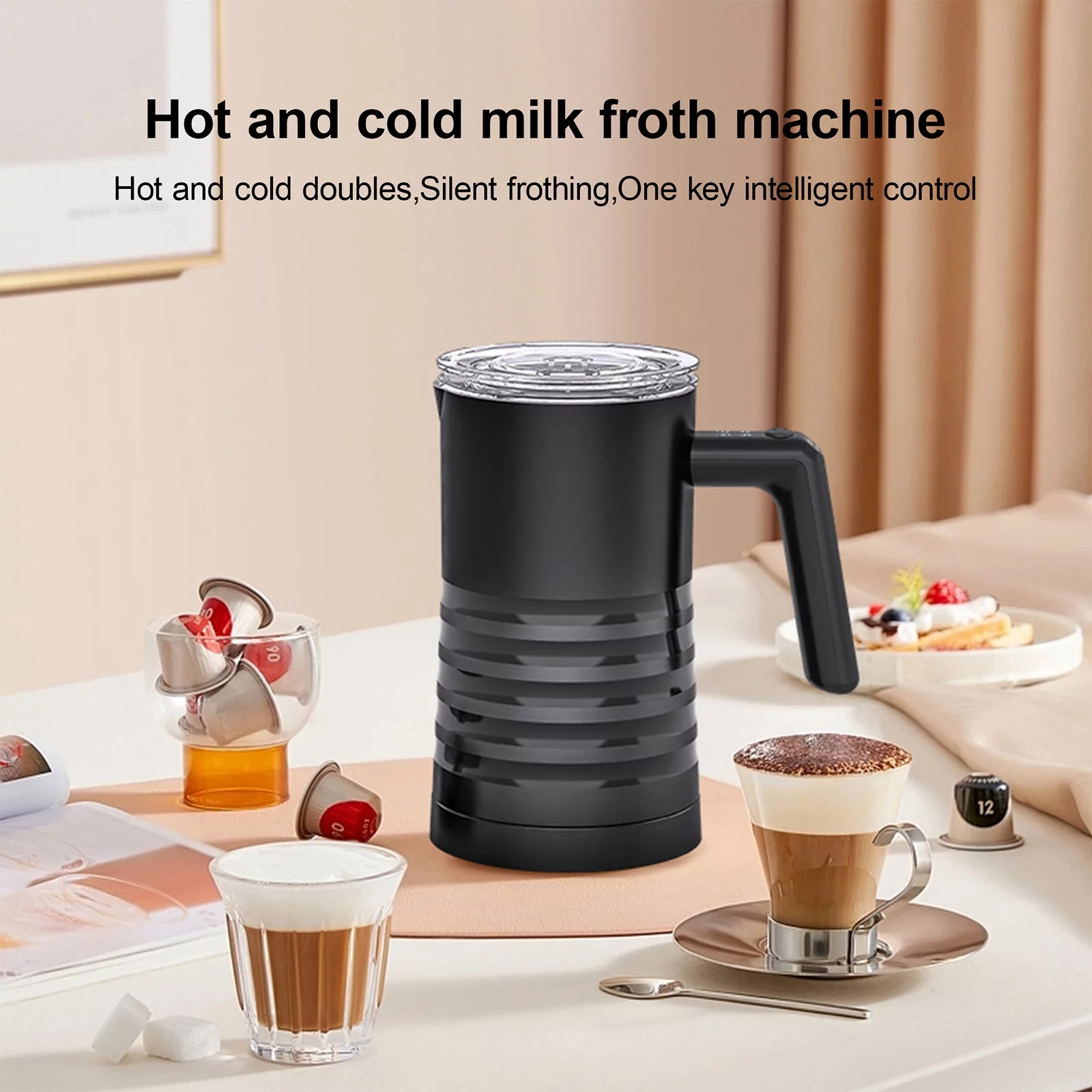 Htovila Milk Frother,400W Non-Stick Interior Frother Warmer 400W Non-Stick Steamer 4 1 Steel Maker 4 1 Warmer 580ml Stainless Steel Maiju Fr Steamer 580ml Stainl Steel HUIOP