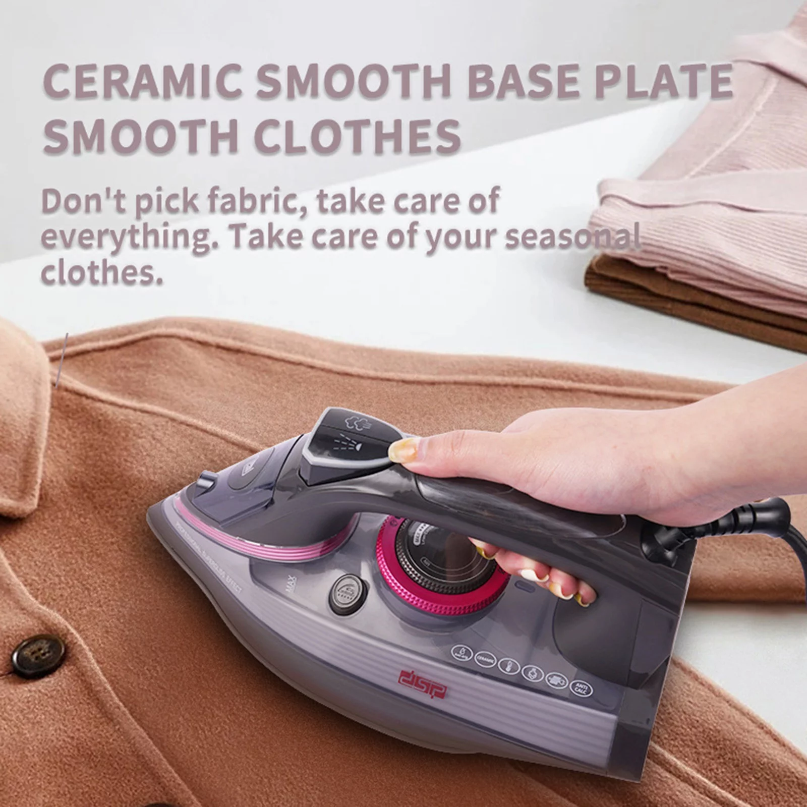 Dadatutu Household Electric Iron Small Steam High Power Handheld Iron, Flat Ironing Clothes Dry and Wet Ironing Machine