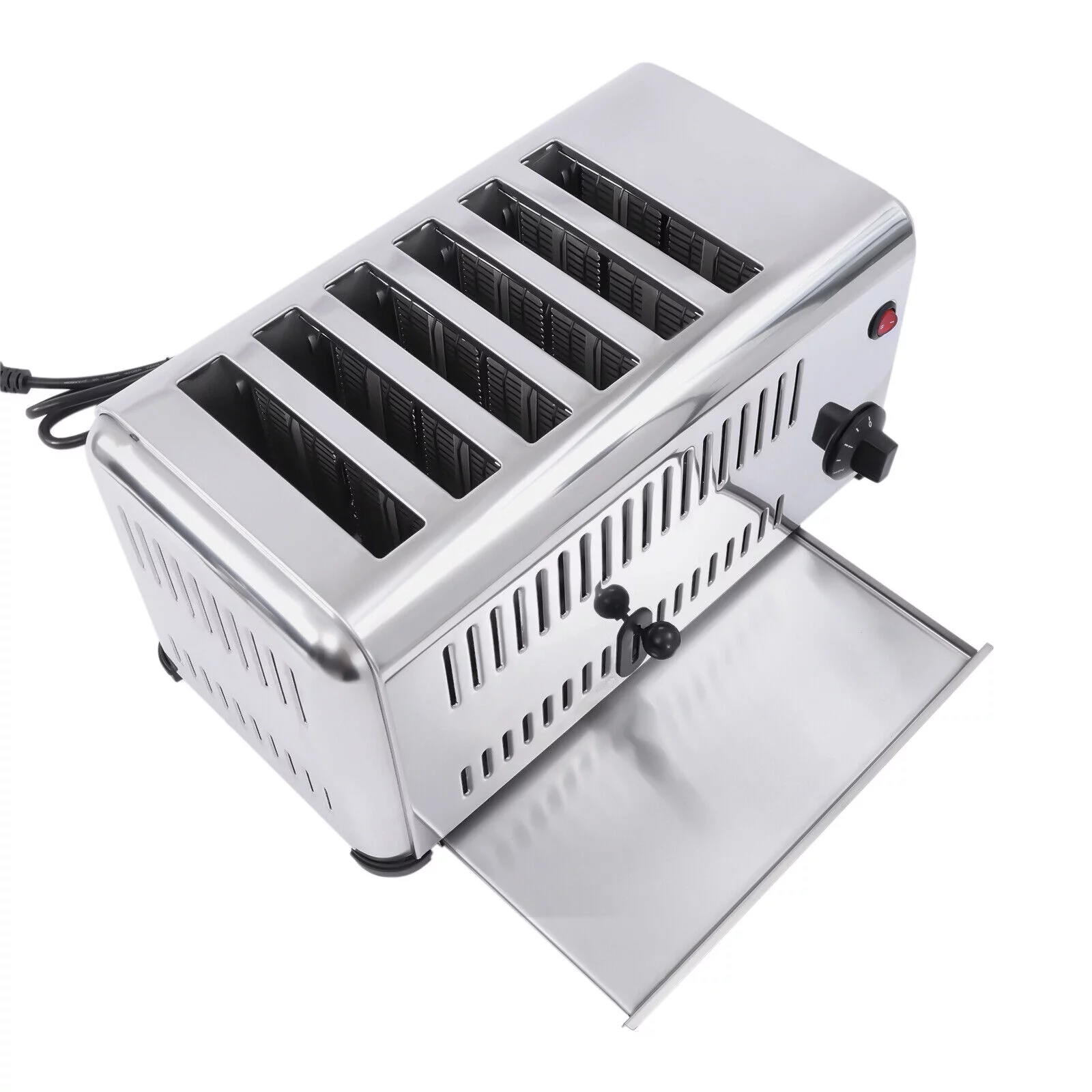 Commercial 6 Slice Toaster, Stainless Toaster with 1-5 Minute Timing 1680W 110V