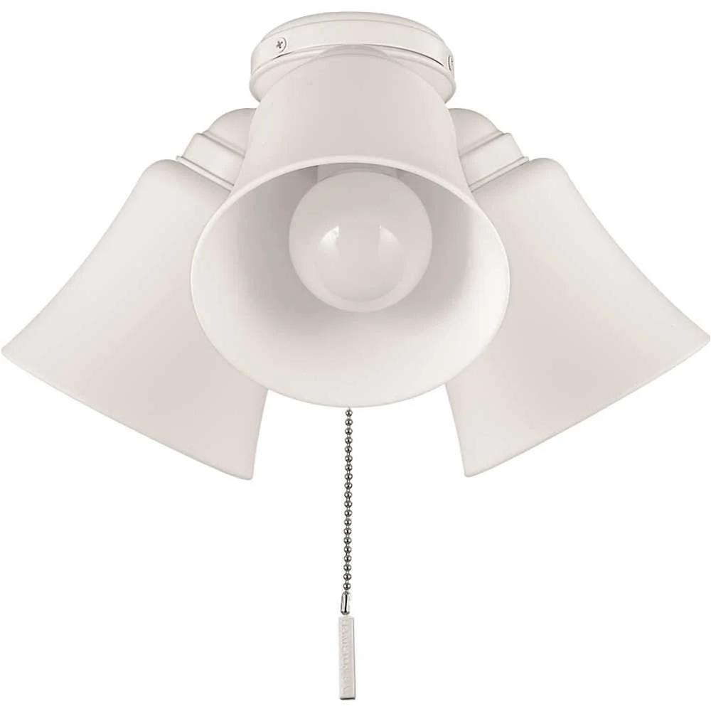 Hampton Bay 37301 Williamson 3 Light Matte White Universal LED Ceiling Fan Shades Light Kit