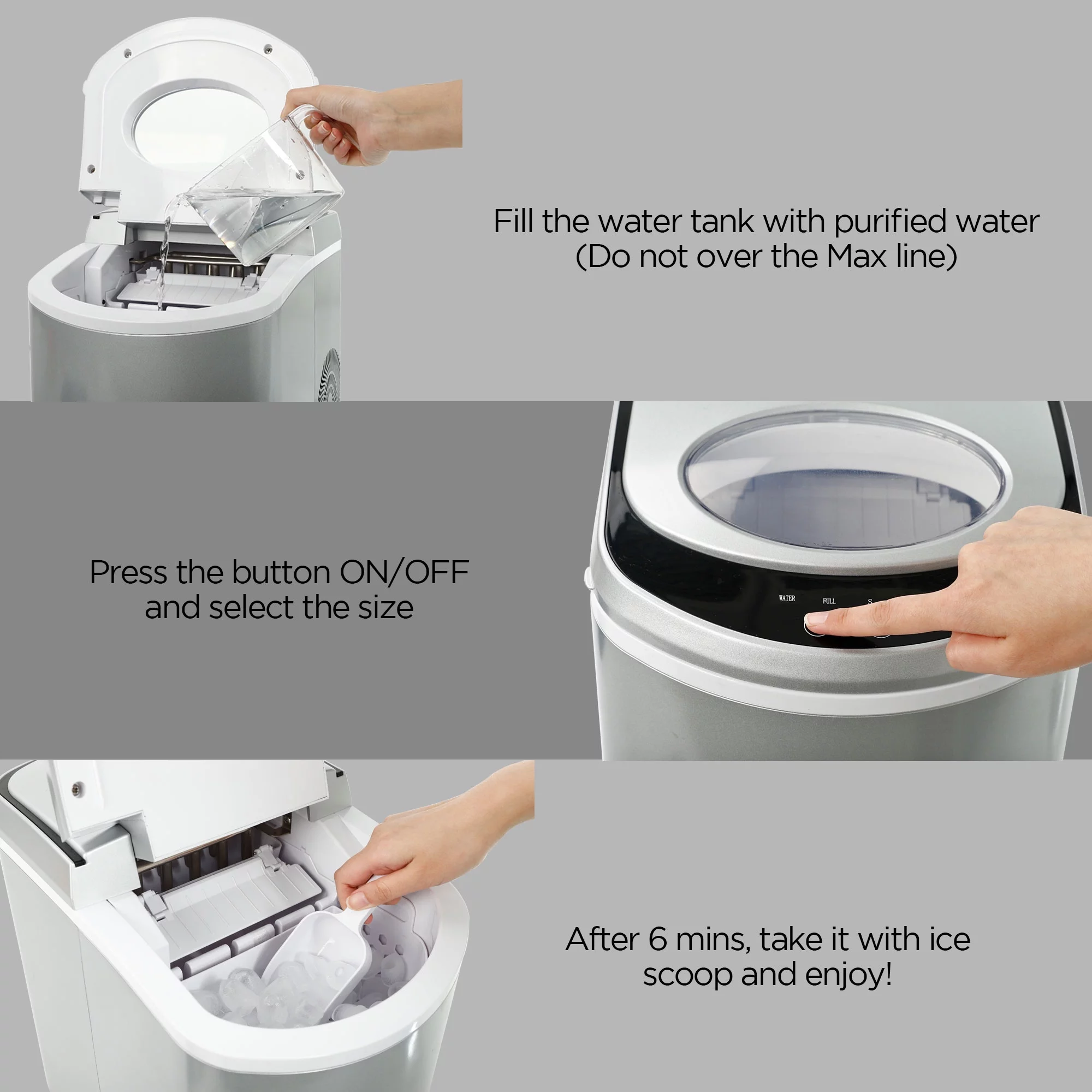 Caynel 26 lb Portable Countertop Ice Maker Machine