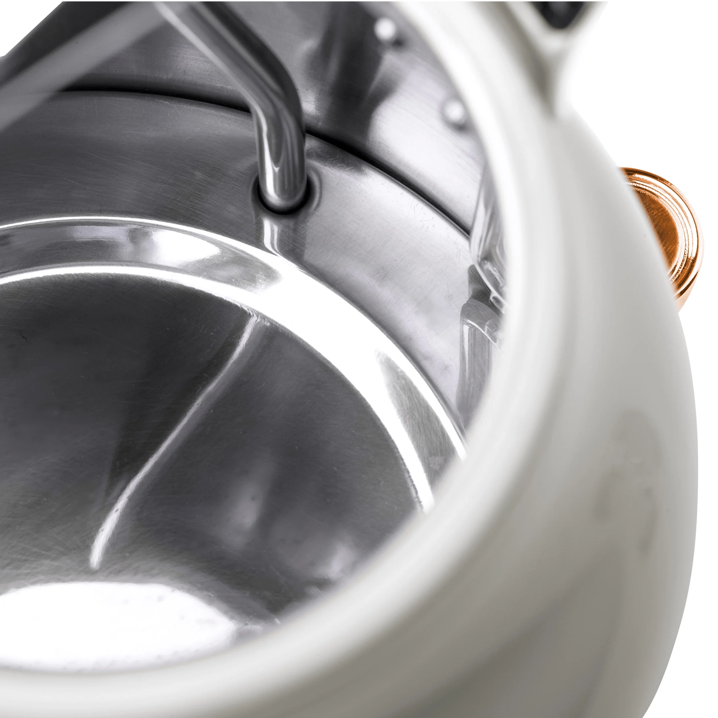 Haden Heritage 1.7 Liter Stainless Steel Electric Kettle, Ivory / Copper - 75089