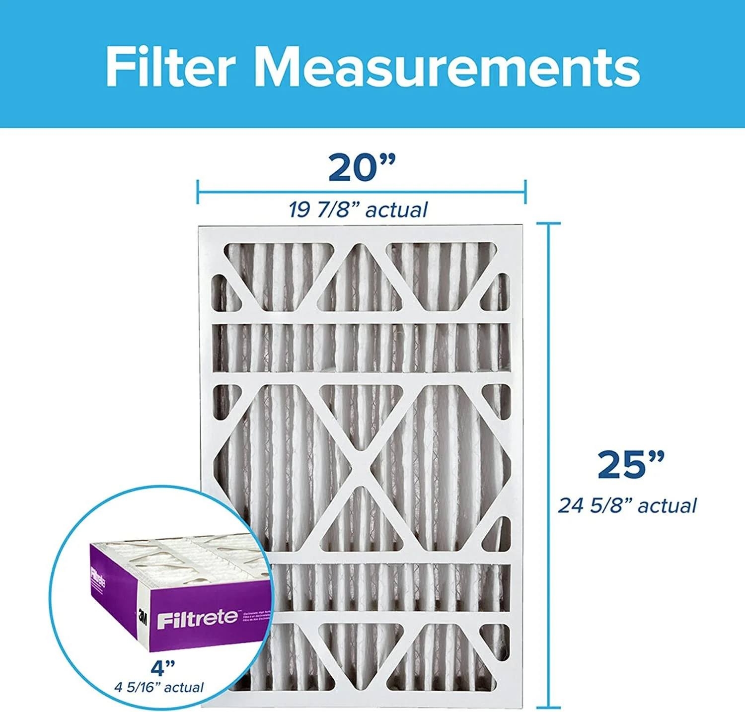 Filtrete 20x25x4, AC Furnace Air Filter, MPR 1550 DP, Healthy Living Ultra Allergen Deep Pleat, 2-Pack, Fits Lennox & Honeywell Devices exact dimensions 19.88 x 24.63 x 4.31