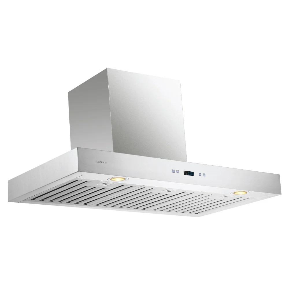 CAVALIERE 36' Inch Range Hood in Brushed Stainless Steel 900 CFM- LED Lighting- SV218Z-36