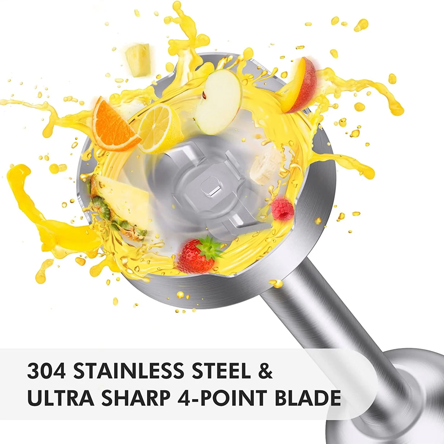 KOIOS 1000W Hand Blender - 5-in-1 Immersion Blender, 12 Speeds, Stainless Steel, Copper Motor, Includes Mixing Beaker, Chopper, Whisk, and Frother,Black