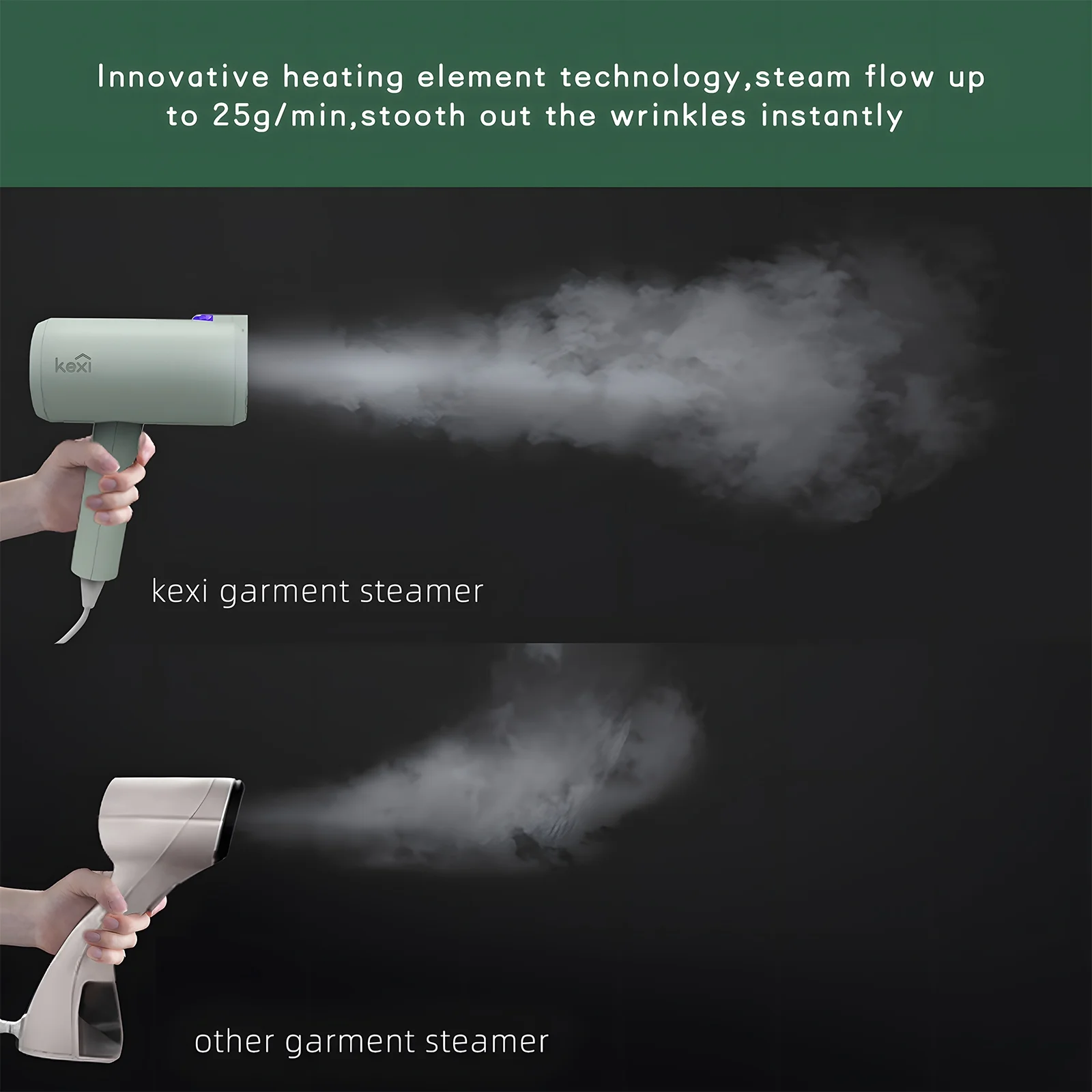 Kexi Garment Steamer,Levels 40s Heat Handheld Steamer 1200w 140mlAndAndAnd 2AndPortable Fabricandandportable Heath1l Handheld Heat2Levels Clothes And 2