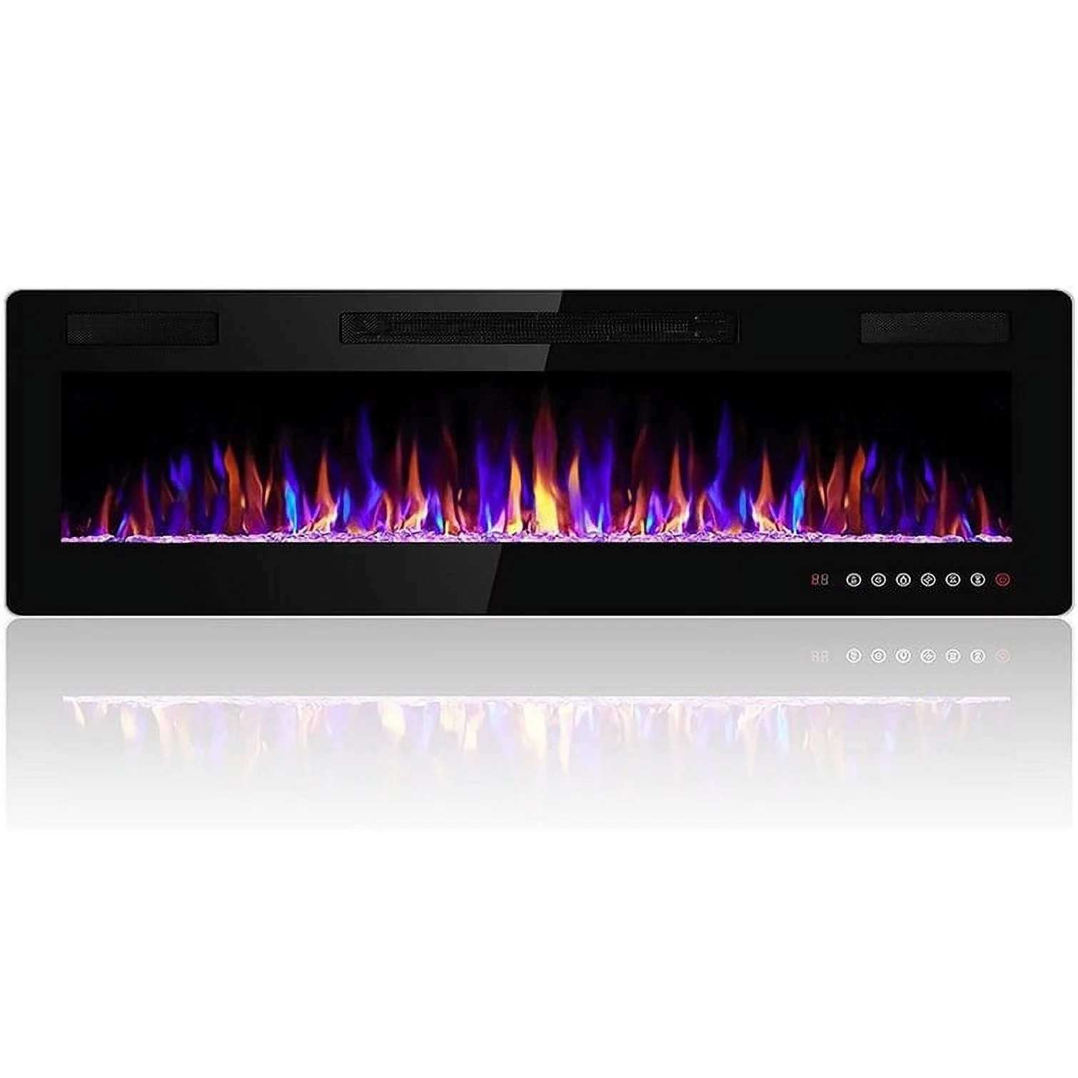 Bossin 36 to 72 inch Electric Fireplace Ultra-Thin and Silence Linear Recessed Wall Mounted Fireplace with Remote Control 60 x 3.89 x 18.11 inches