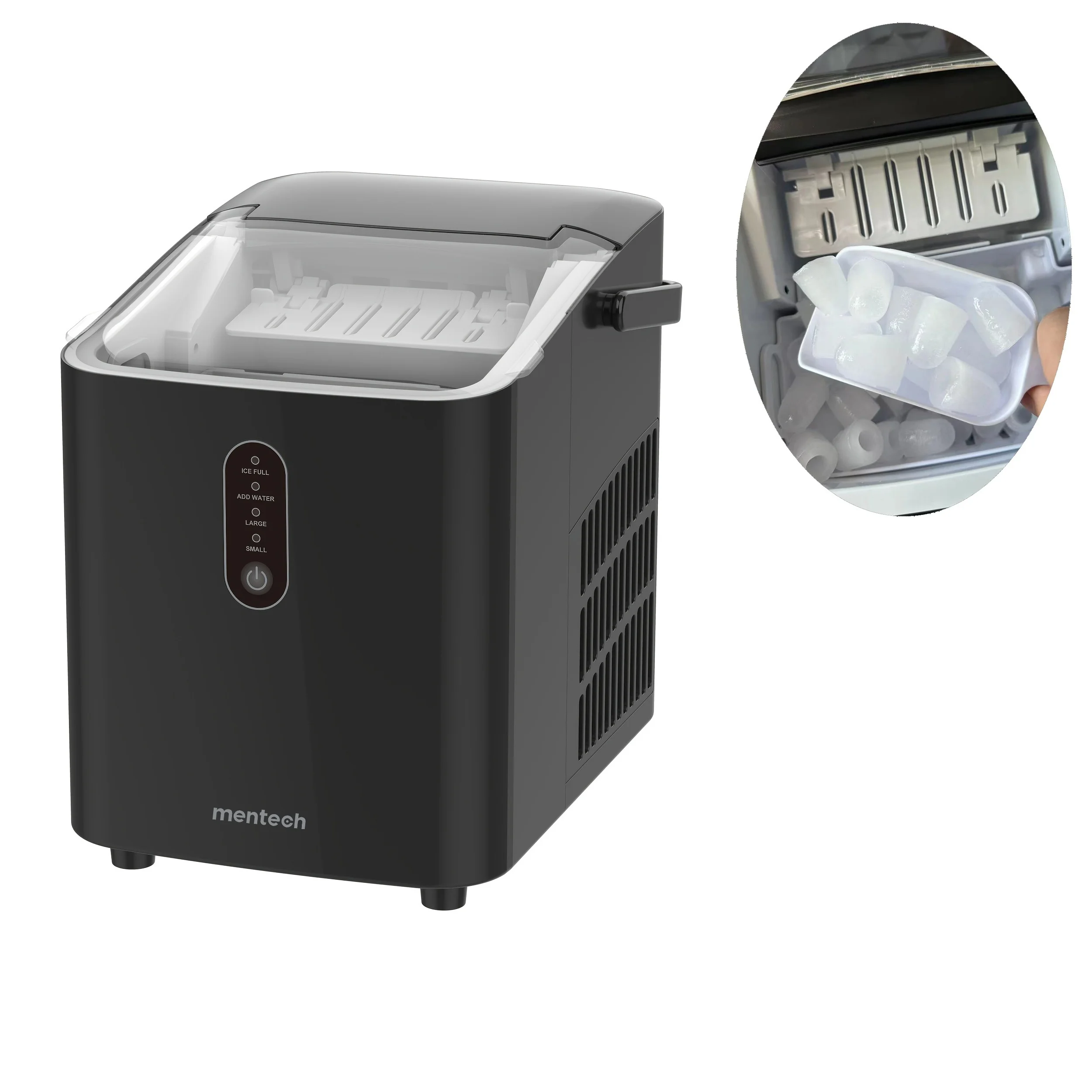 1pc Ice Maker Countertop, Fast Ice Making In 6-10 Mins 8 Bullet-Shaped Ice, 26 Lbs / 24 Hrs, Portable Ice Maker Machine With Self-Cleaning, Ice Scoop And Basket, For Home , Kitchen , Office , Bar