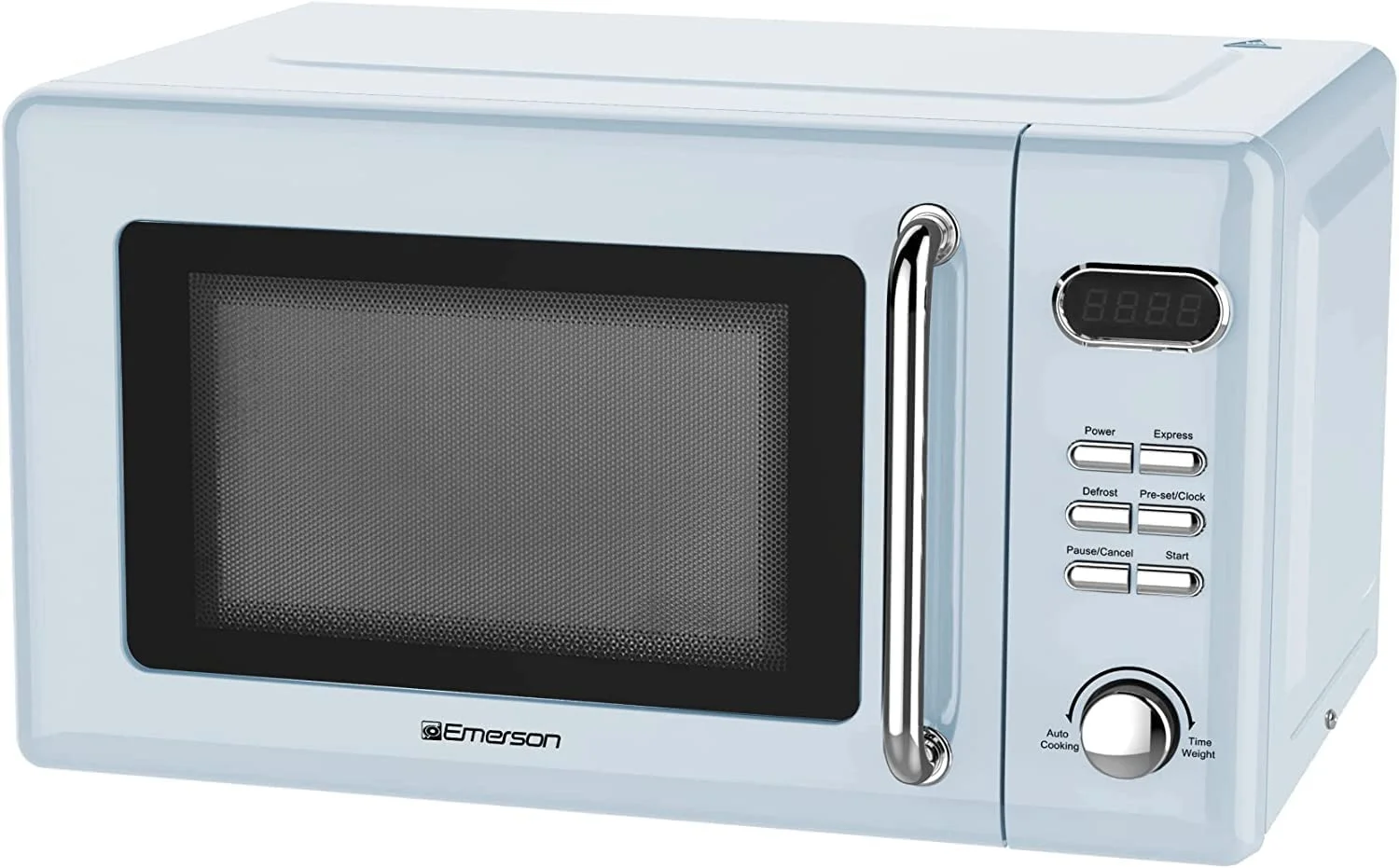 Emerson 0.7 Cu Ft 700 Watt, Retro Digital Microwave Oven, Thunderbird Blue - MWR7020BL