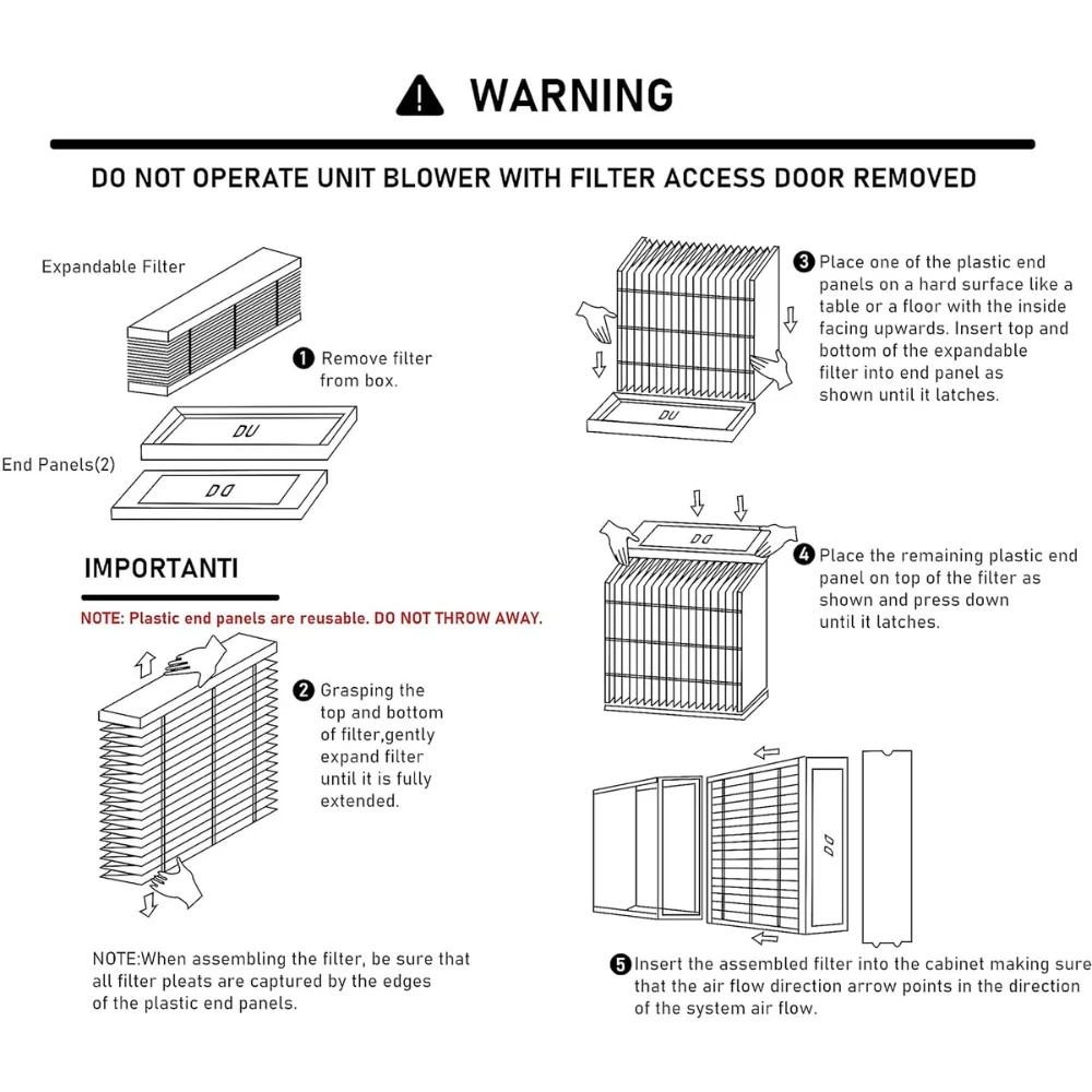 Carrier / Bryant EZ Flex 16 x 25 x 5 EXPXXFIL0016 MERV 10 Expandable Filter to Reduce Allergy