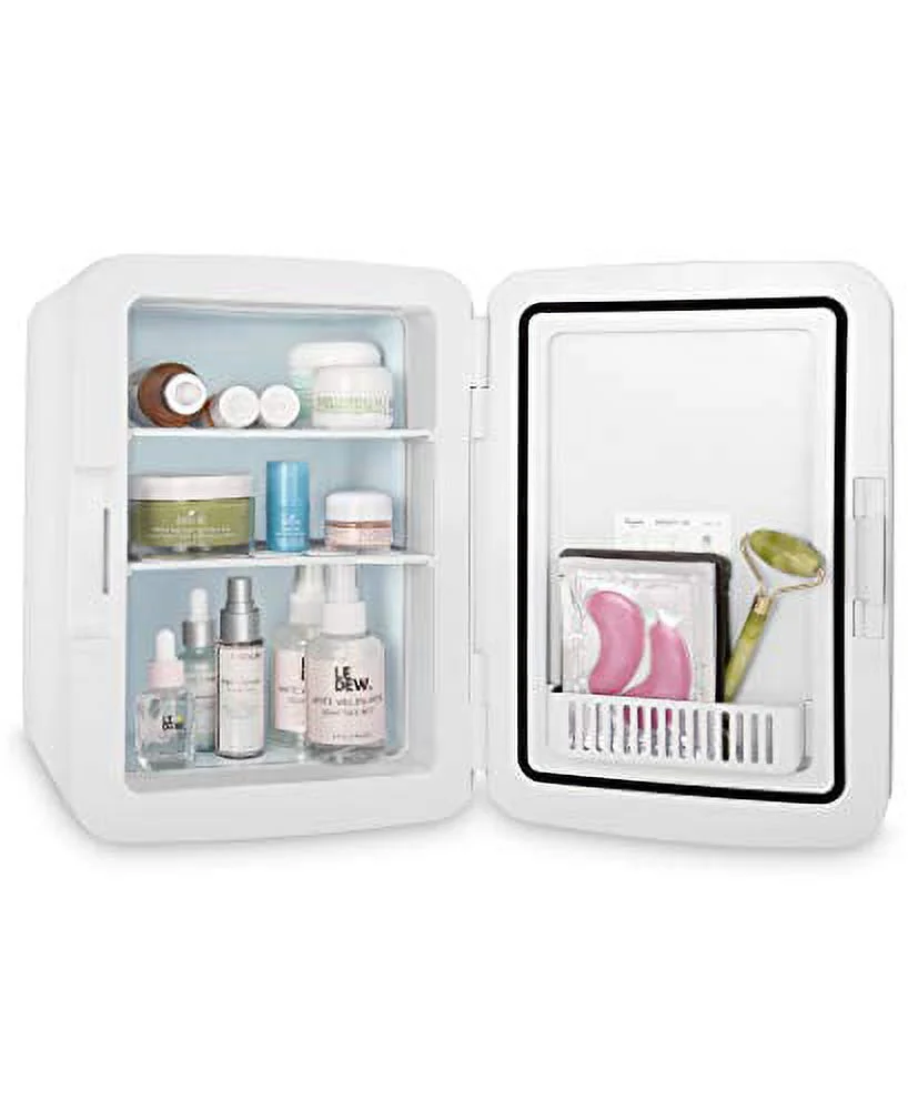Cooluli Infinity Gold 10 Liter Compact Portable Cooler Warmer Mini Fridge for Bedroom, Office, Dorm, Car - Great for Skincare & Cosmetics (110-240V/12V)